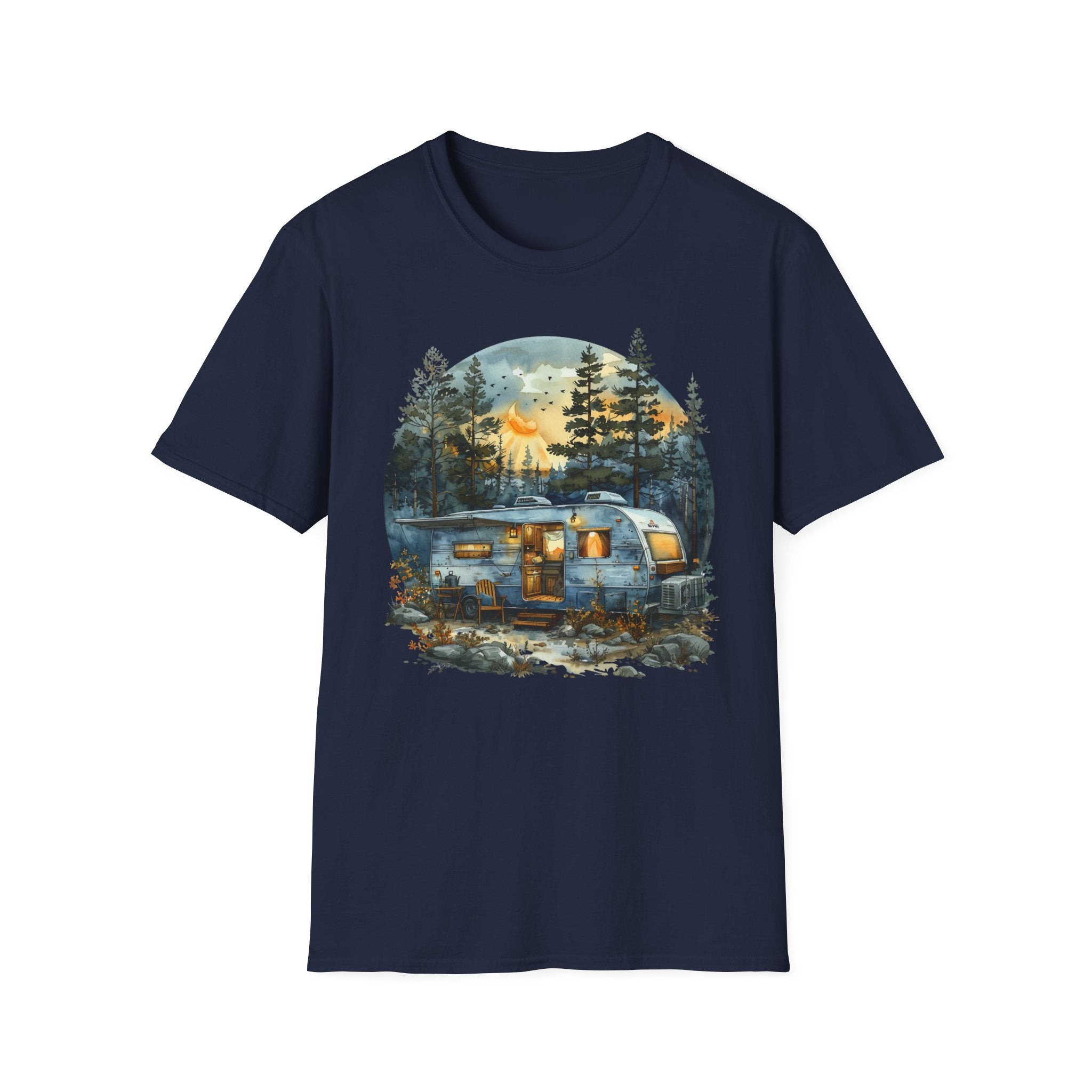 Cozy Camper Unisex Softstyle T-Shirt | Adventure Tee, Nature Lover Gift, Camping Outfit, Summer Vibes, Travel Shirt