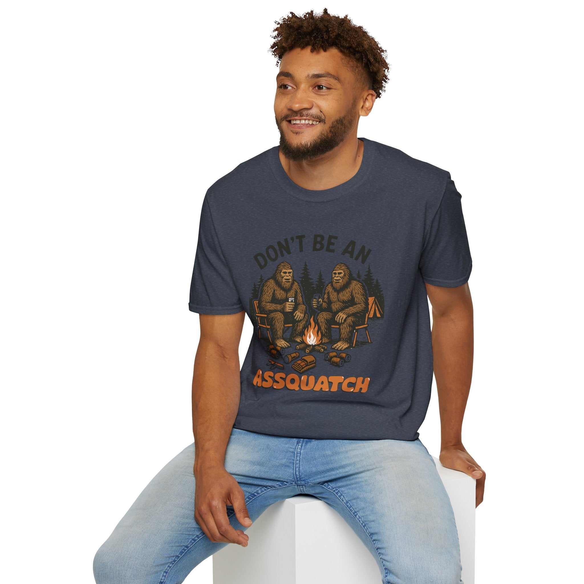 Funny Sasquatch Camping T-Shirt, Unisex Outdoors Tee for Nature Lovers, Wildlife Humor Shirt, Great Gift for Friends, Camping Essentials