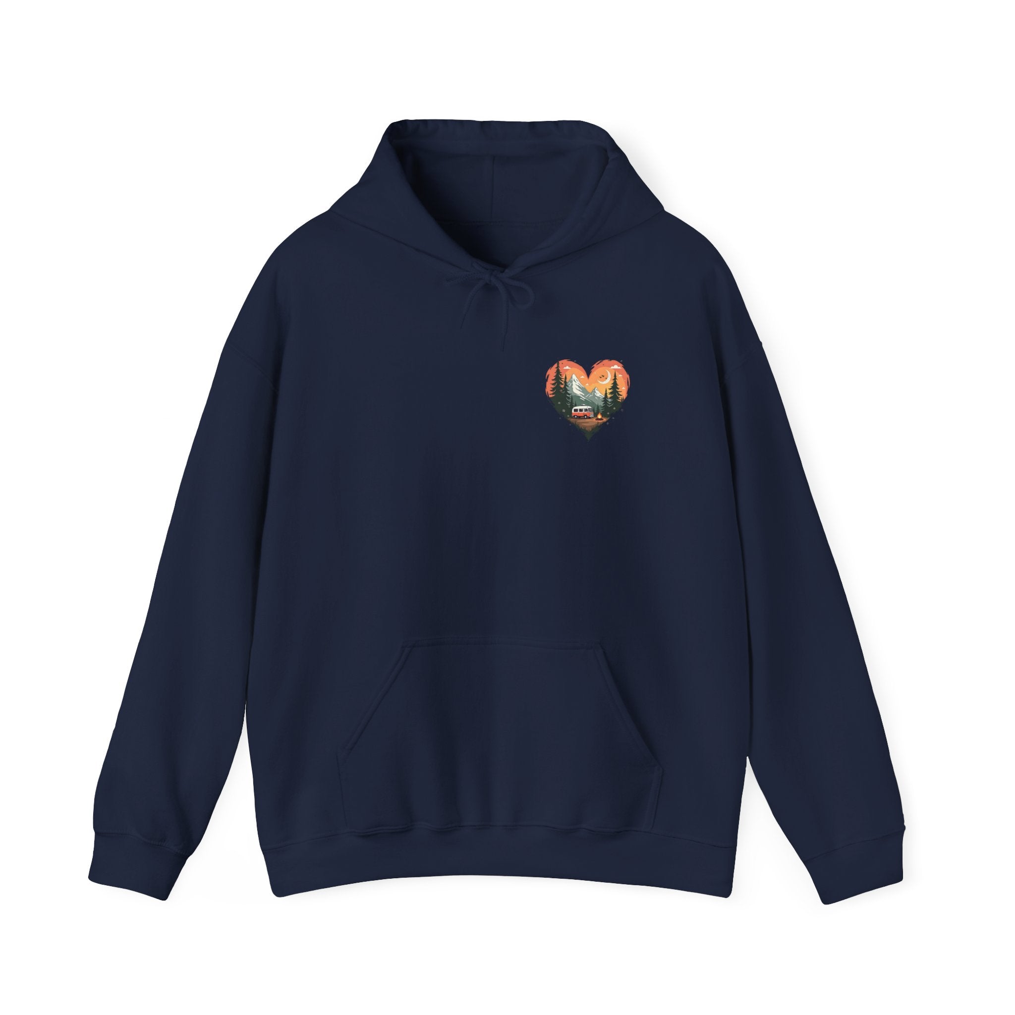 Nature Lover's Heart Hoodie, Cozy Outdoor Sweatshirt, Gift for Adventurers, Camping Apparel, Fall Fashion, Unisex Hooded Sweatshirt