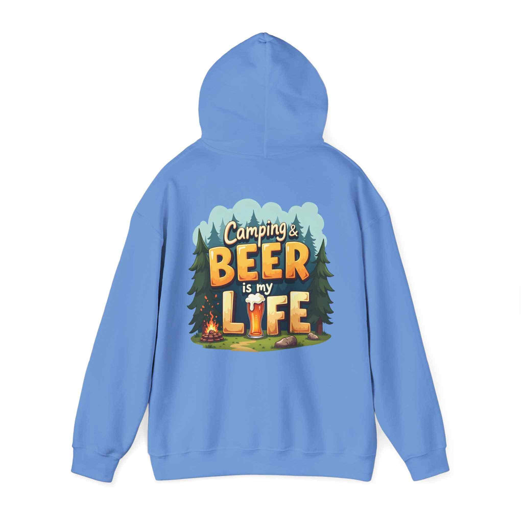 Beer Life Camping Hoodie, Unisex Heavy Blend Sweatshirt, Outdoor Wear, Gift for Campers, Festival Attire, Unique Beer Lover Gift