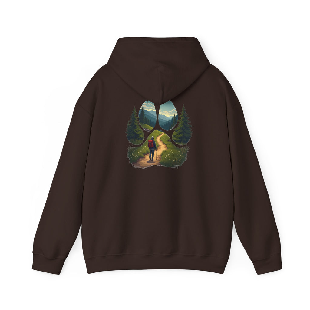 Nature-Inspired Animal Paw Print Hoodie - Cozy Sweatshirt for Outdoor Lovers, Gifts for Hikers, Camping, Animal Lovers, Unisex Apparel