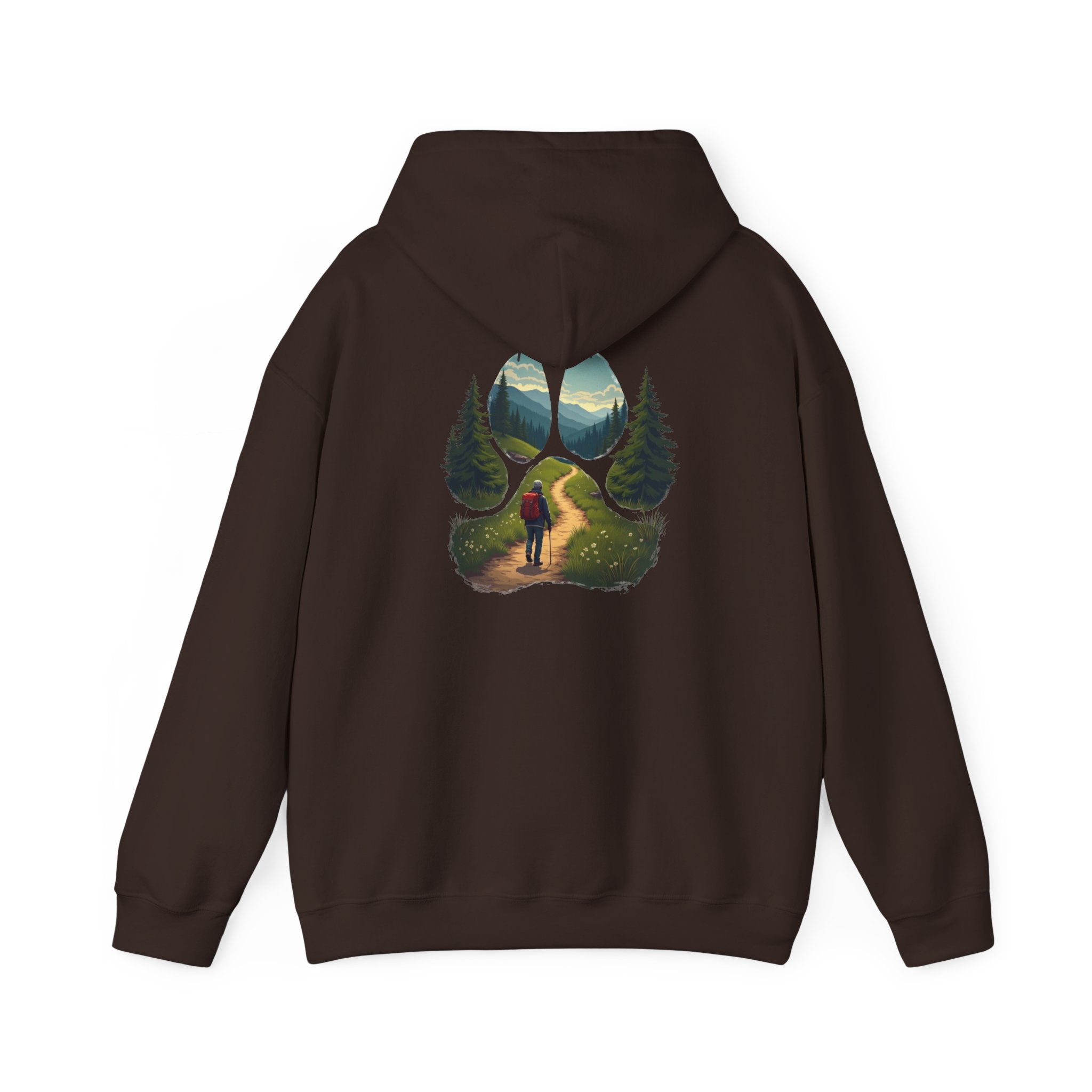 Nature-Inspired Animal Paw Print Hoodie - Cozy Sweatshirt for Outdoor Lovers, Gifts for Hikers, Camping, Animal Lovers, Unisex Apparel