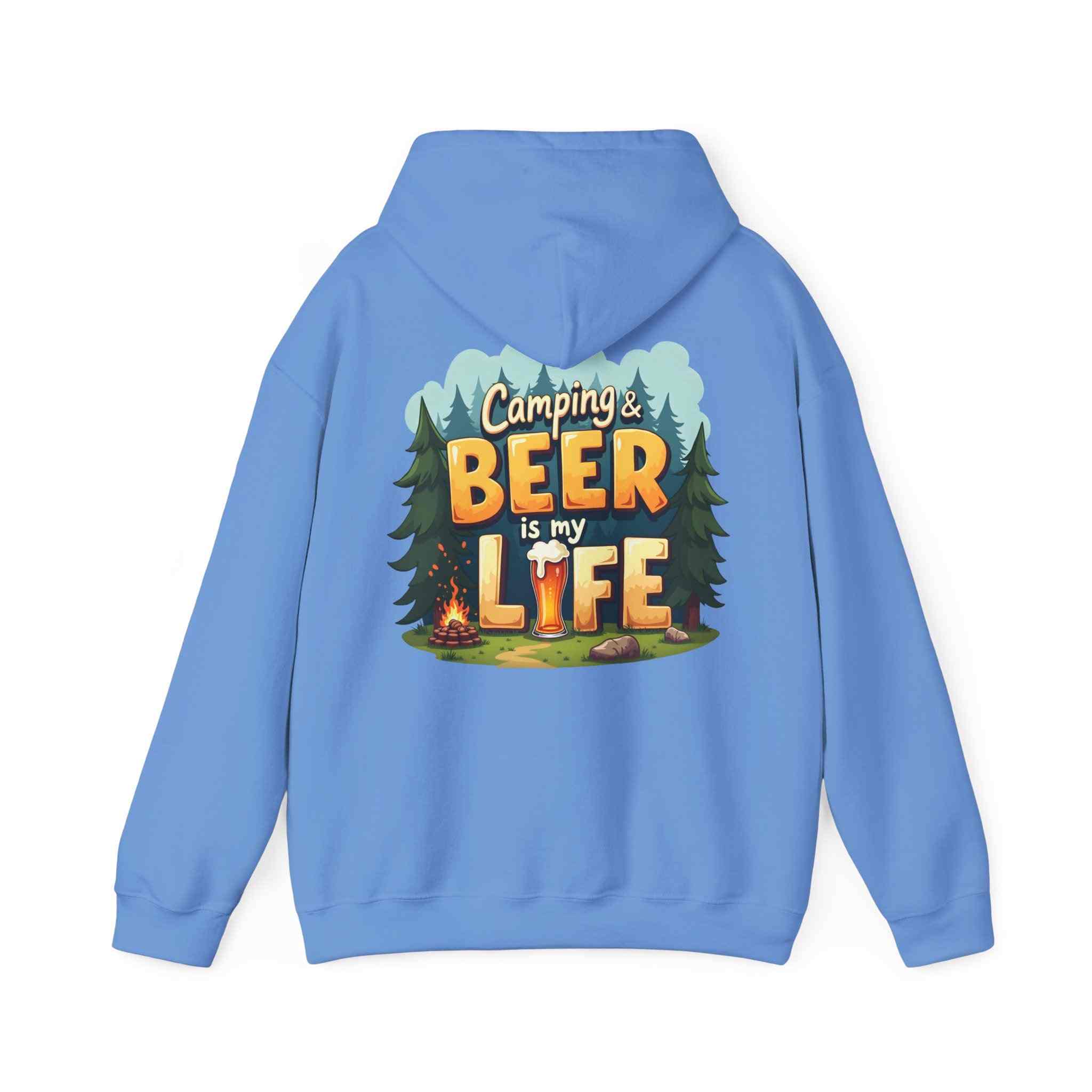 Beer Life Camping Hoodie, Unisex Heavy Blend Sweatshirt, Outdoor Wear, Gift for Campers, Festival Attire, Unique Beer Lover Gift
