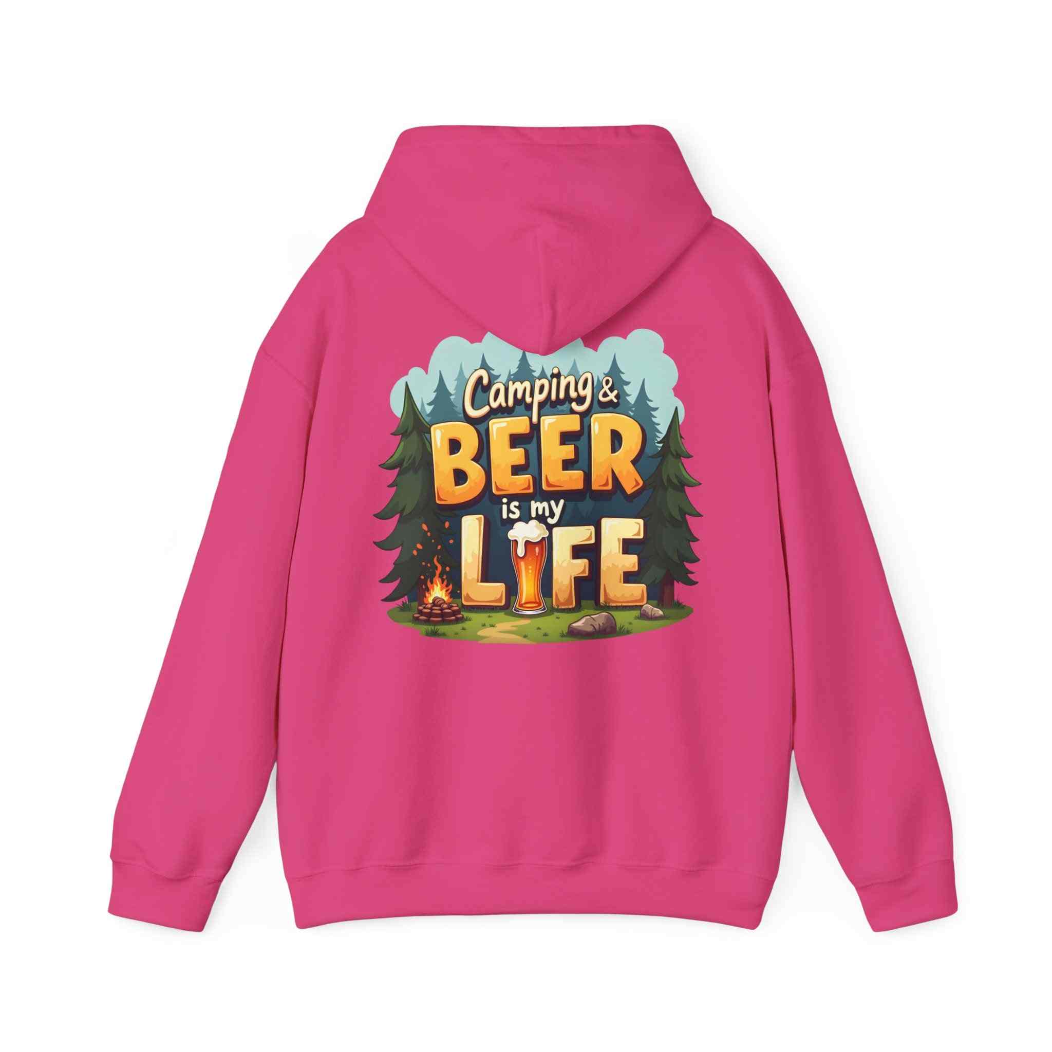 Beer Life Camping Hoodie, Unisex Heavy Blend Sweatshirt, Outdoor Wear, Gift for Campers, Festival Attire, Unique Beer Lover Gift