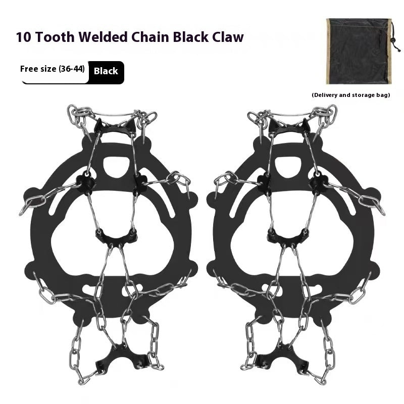 Stainless Steel Chain Crampons Snow Climbing Hiking Shoe Cover
