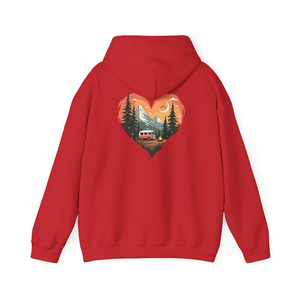 Nature Lover's Heart Hoodie, Cozy Outdoor Sweatshirt, Gift for Adventurers, Camping Apparel, Fall Fashion, Unisex Hooded Sweatshirt
