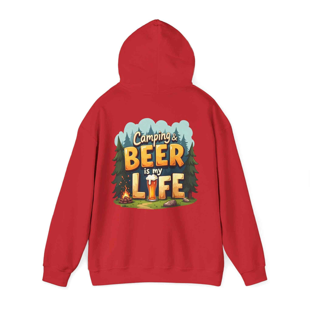 Beer Life Camping Hoodie, Unisex Heavy Blend Sweatshirt, Outdoor Wear, Gift for Campers, Festival Attire, Unique Beer Lover Gift