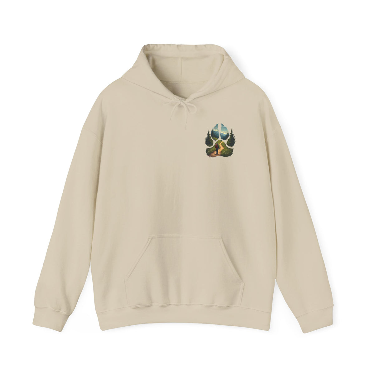 Nature-Inspired Animal Paw Print Hoodie - Cozy Sweatshirt for Outdoor Lovers, Gifts for Hikers, Camping, Animal Lovers, Unisex Apparel