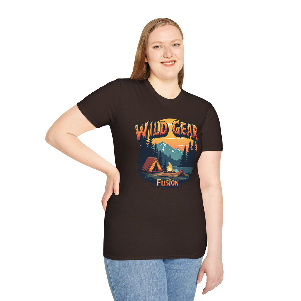 Wild Gear Camping T-Shirt - Nature Lover Apparel, Outdoor Adventure Tee, Gift for Campers, Casual Wear, Summer Festival Shirt