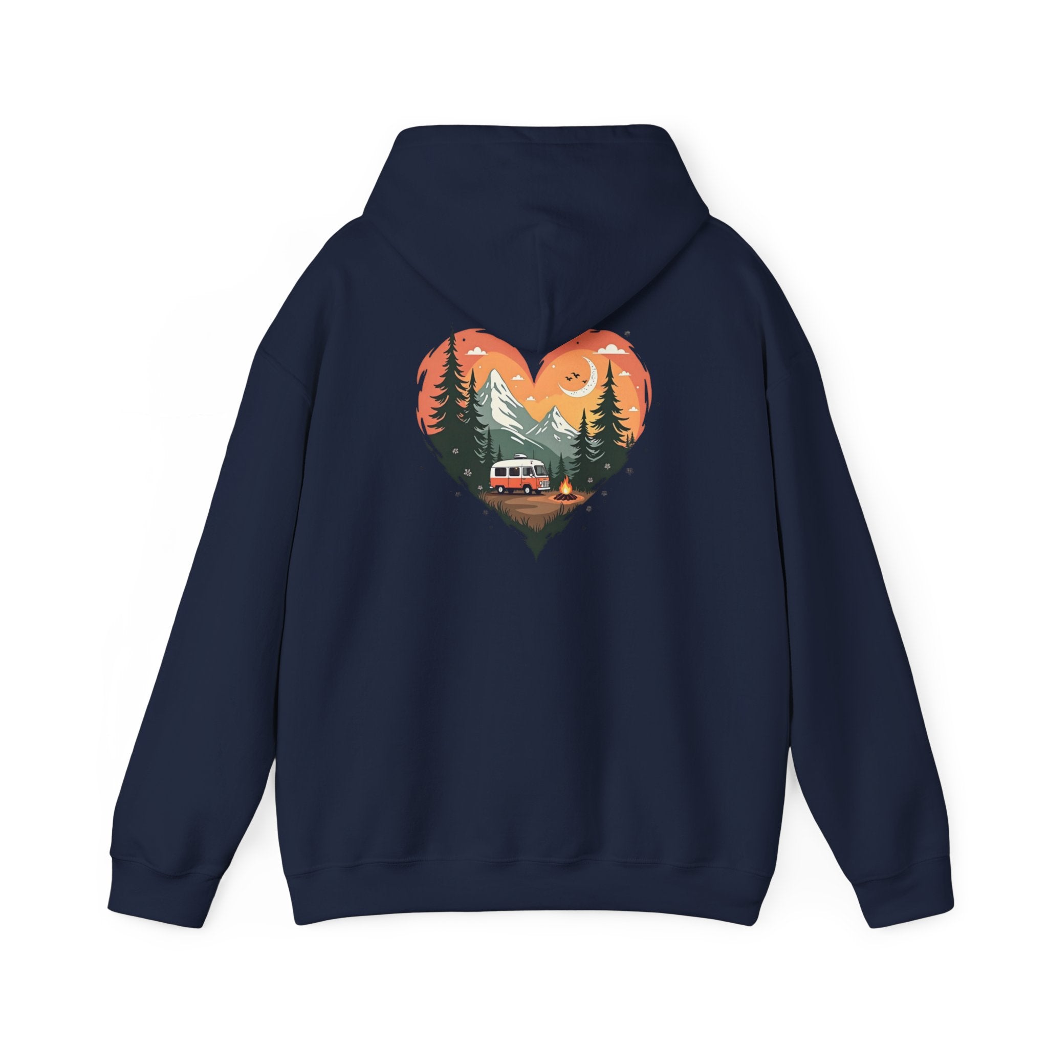 Nature Lover's Heart Hoodie, Cozy Outdoor Sweatshirt, Gift for Adventurers, Camping Apparel, Fall Fashion, Unisex Hooded Sweatshirt
