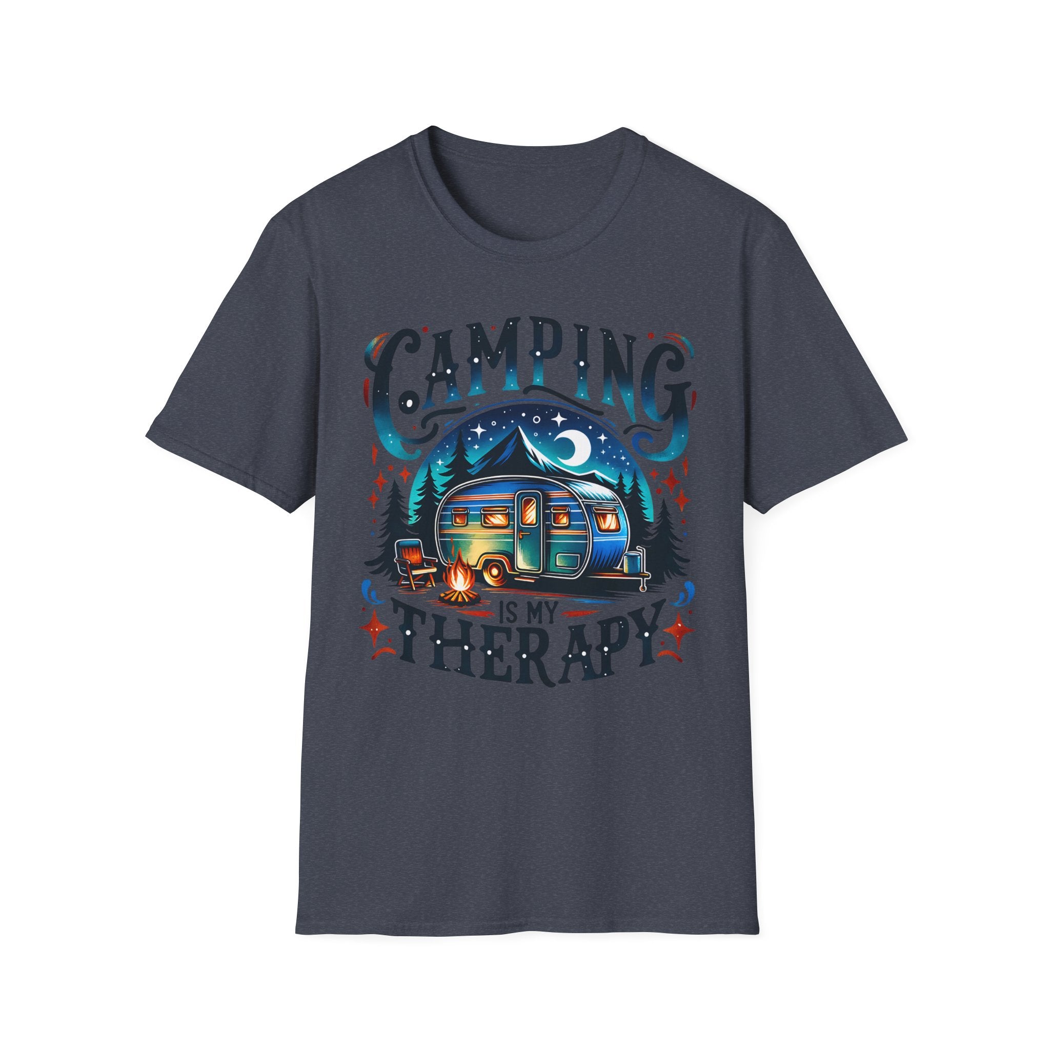 Camping Therapy Unisex T-Shirt - Perfect Gift for Outdoor Enthusiasts, Nature Lovers, Camping Adventures, Hiking Trip, Summer Vibes