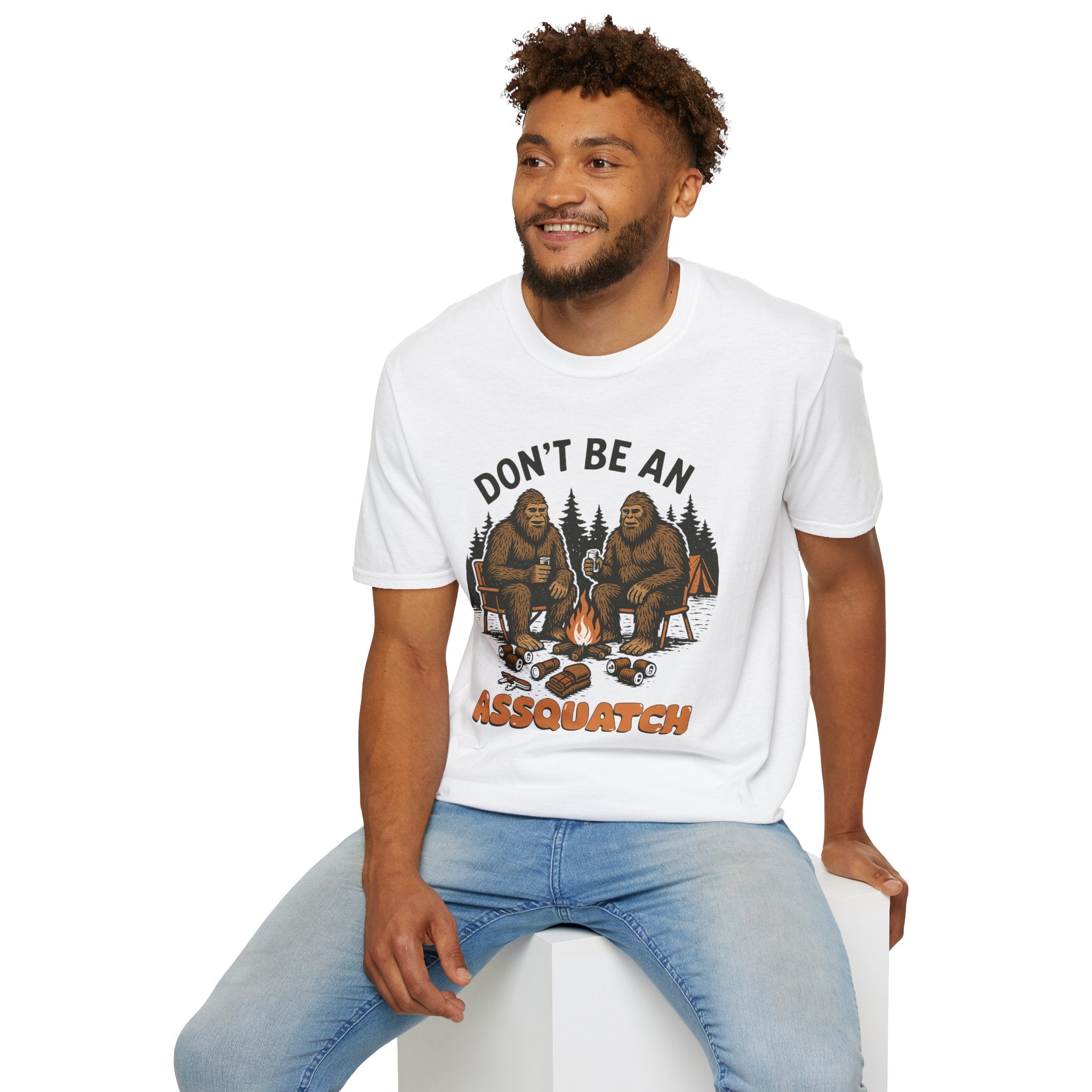 Funny Sasquatch Camping T-Shirt, Unisex Outdoors Tee for Nature Lovers, Wildlife Humor Shirt, Great Gift for Friends, Camping Essentials