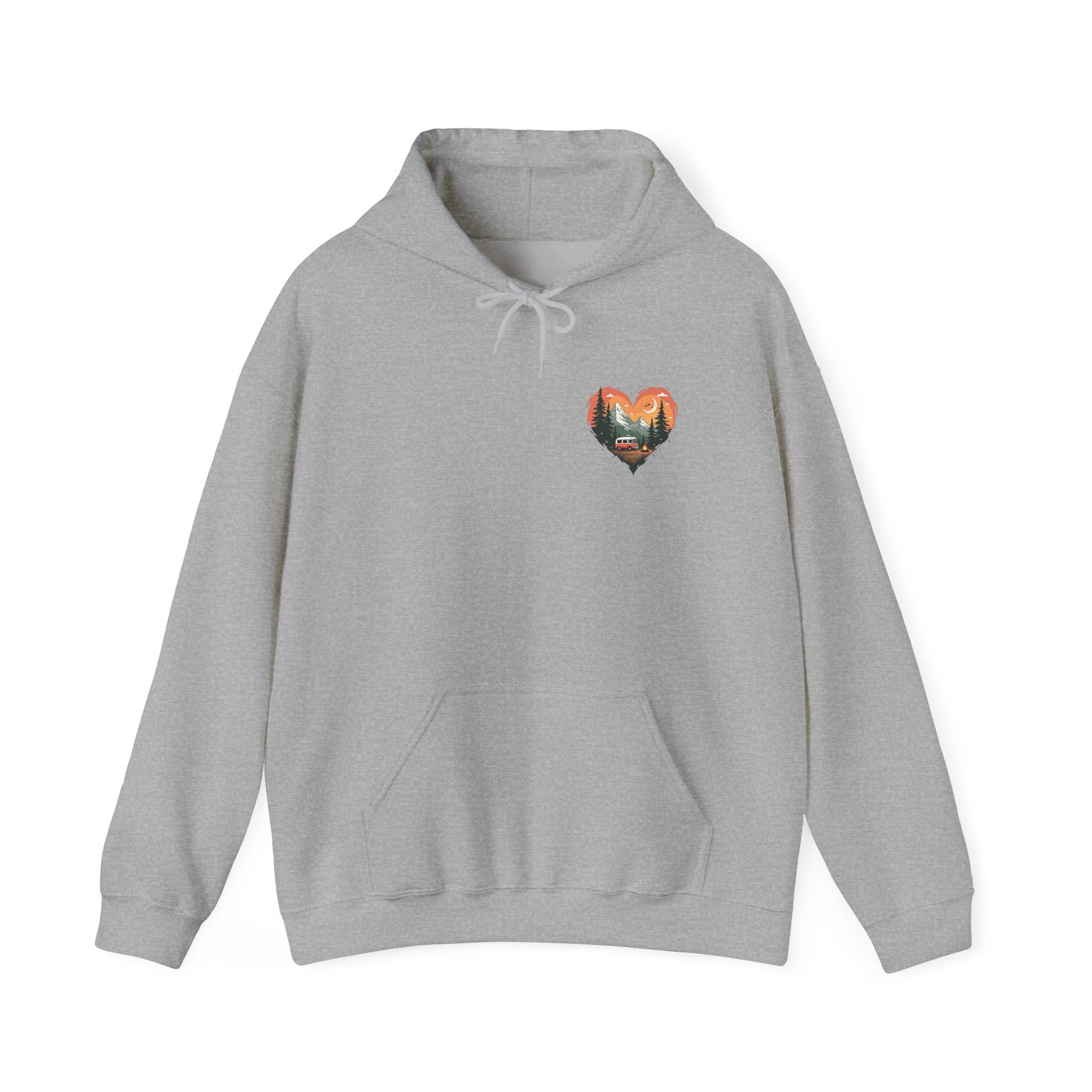 Nature Lover's Heart Hoodie, Cozy Outdoor Sweatshirt, Gift for Adventurers, Camping Apparel, Fall Fashion, Unisex Hooded Sweatshirt