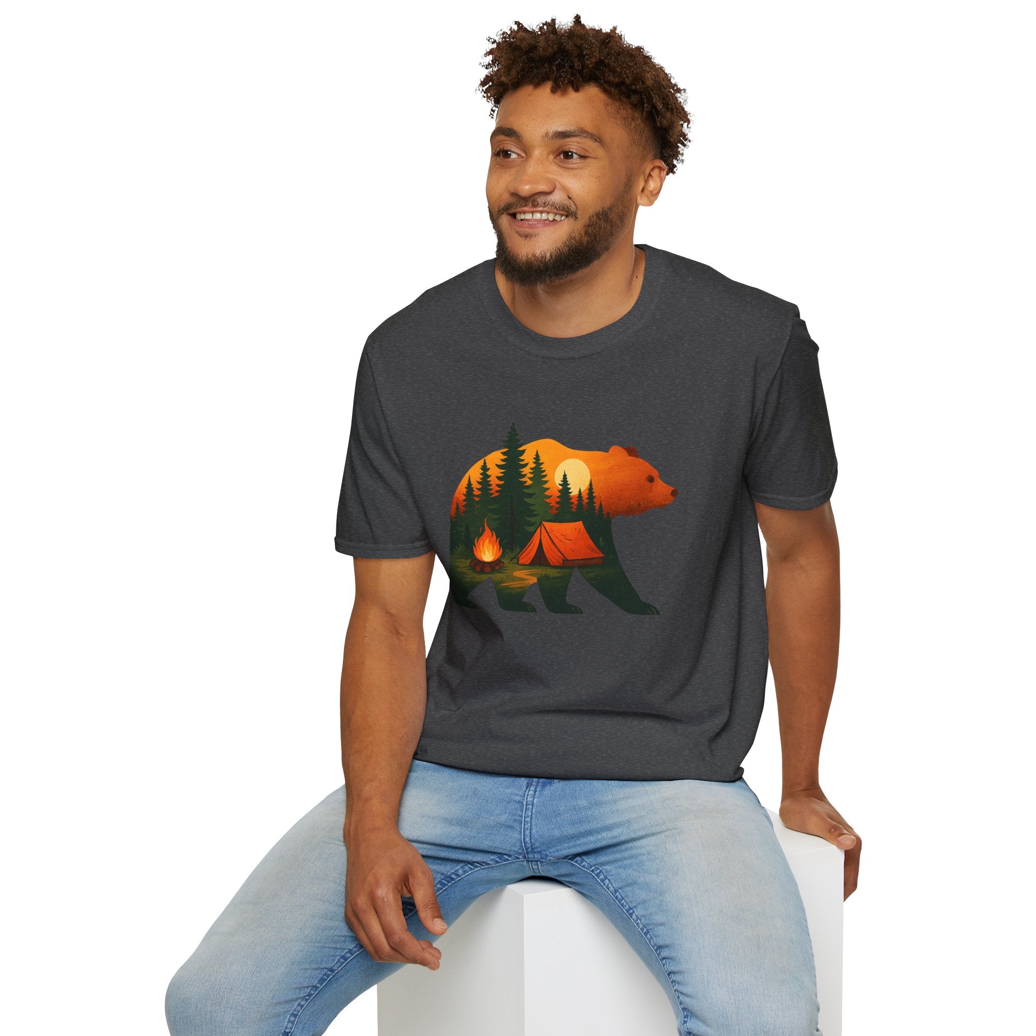 Nature-Inspired Bear Silhouette T-Shirt for Outdoor Lovers | Gift for Campers, Adventure Enthusiasts, Nature Walks, Hiking, [...]