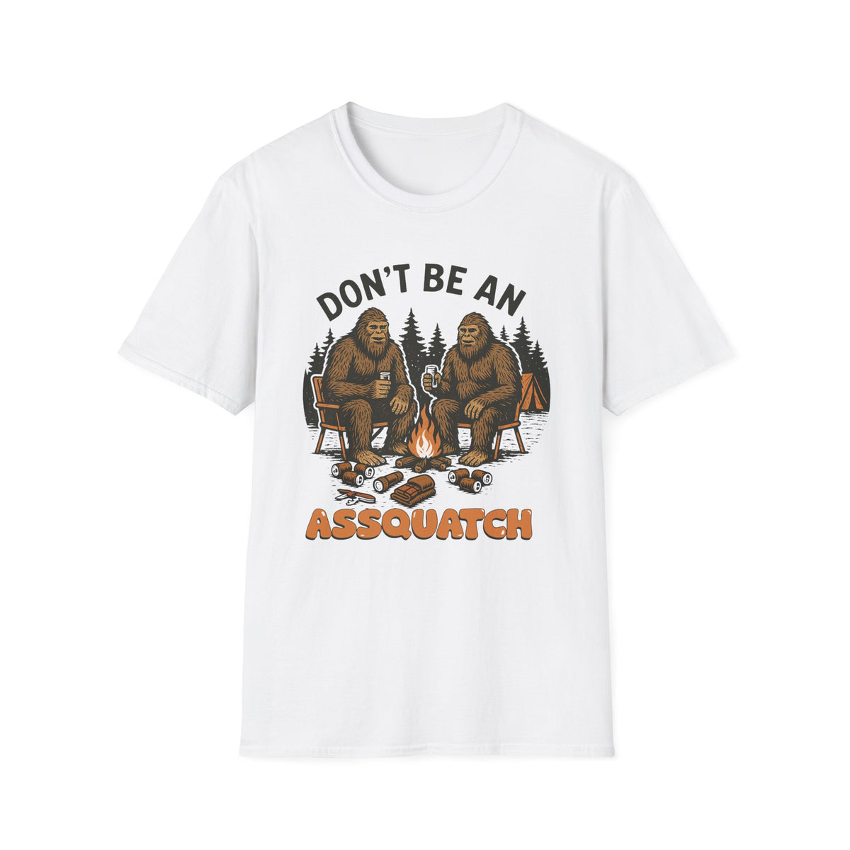 Funny Sasquatch Camping T-Shirt, Unisex Outdoors Tee for Nature Lovers, Wildlife Humor Shirt, Great Gift for Friends, Camping Essentials