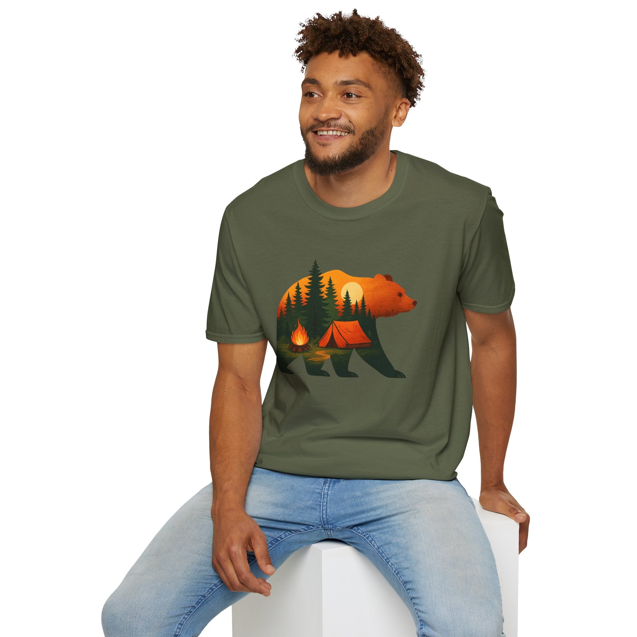 Nature-Inspired Bear Silhouette T-Shirt for Outdoor Lovers | Gift for Campers, Adventure Enthusiasts, Nature Walks, Hiking, [...]