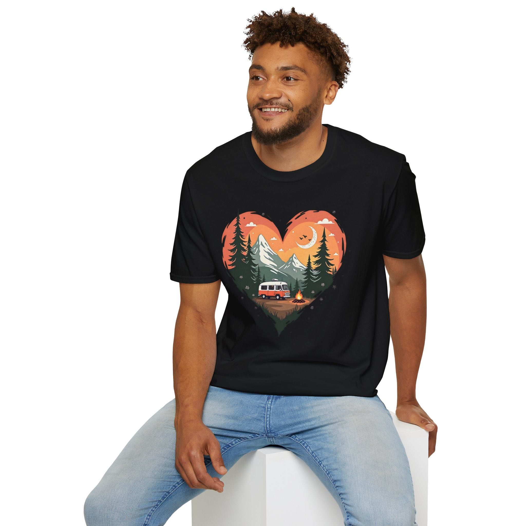 Heart Adventure Unisex T-Shirt - Nature Lovers Gift, Boho Style Tee, Camping Shirt, Travel Enthusiast Apparel, Summer Outdoor Wear