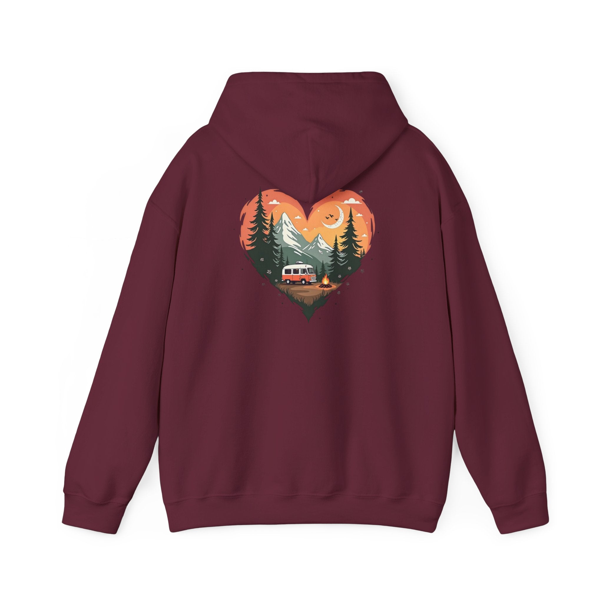 Nature Lover's Heart Hoodie, Cozy Outdoor Sweatshirt, Gift for Adventurers, Camping Apparel, Fall Fashion, Unisex Hooded Sweatshirt