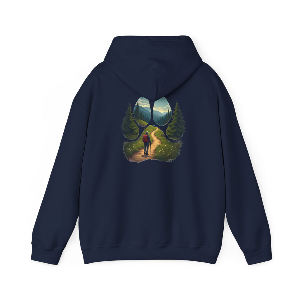 Nature-Inspired Animal Paw Print Hoodie - Cozy Sweatshirt for Outdoor Lovers, Gifts for Hikers, Camping, Animal Lovers, Unisex Apparel