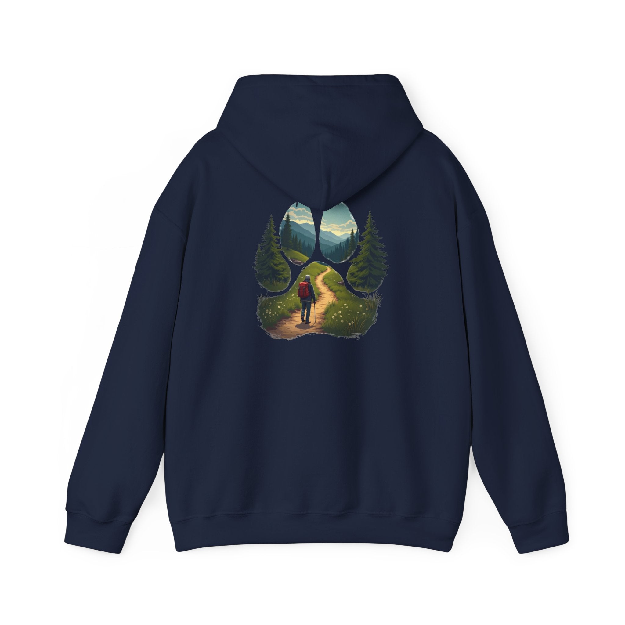 Nature-Inspired Animal Paw Print Hoodie - Cozy Sweatshirt for Outdoor Lovers, Gifts for Hikers, Camping, Animal Lovers, Unisex Apparel
