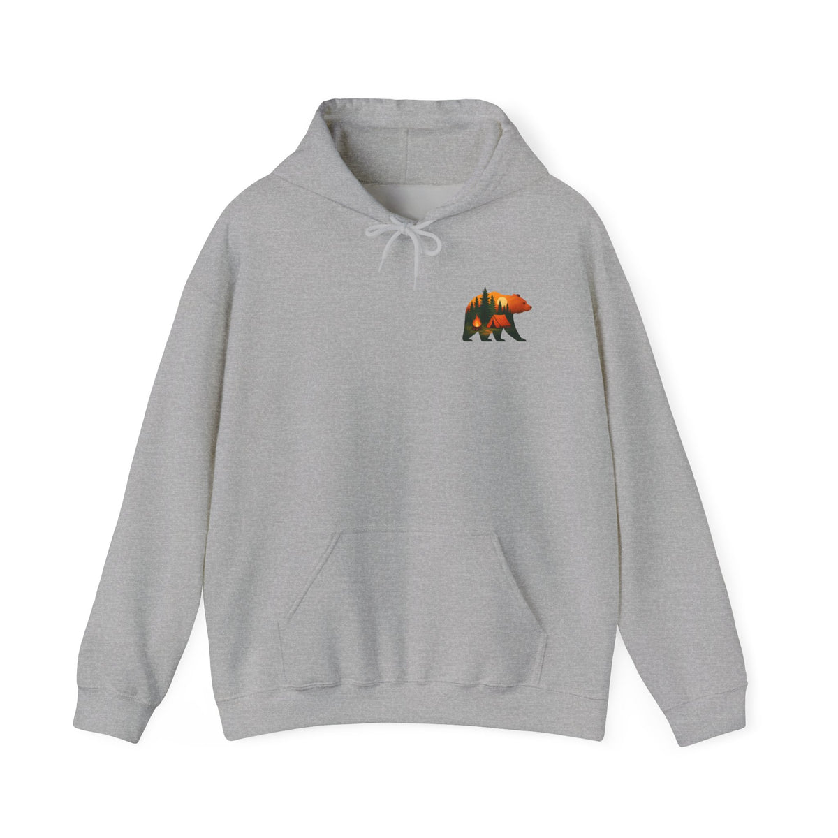 Nature-Inspired Bear Hoodie, Camping Gift, Cozy Sweatshirt for Outdoors Lovers, Adventure Apparel, Unisex Hooded Top