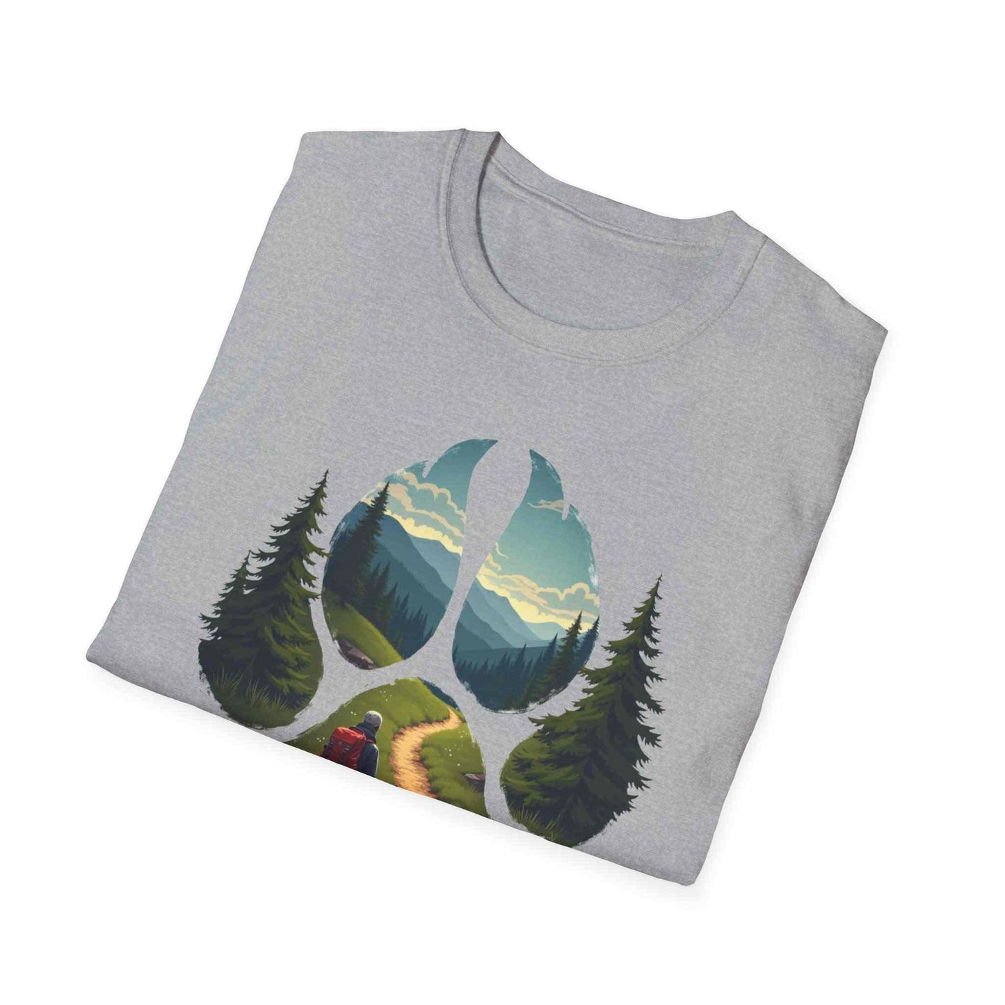 Nature Paw-Inspired Adventure T-Shirt, Hiking Gift, Eco-Friendly Tee, Outdoor Lover Shirt, Nature Lover Apparel, Animal Paw Print Shirt