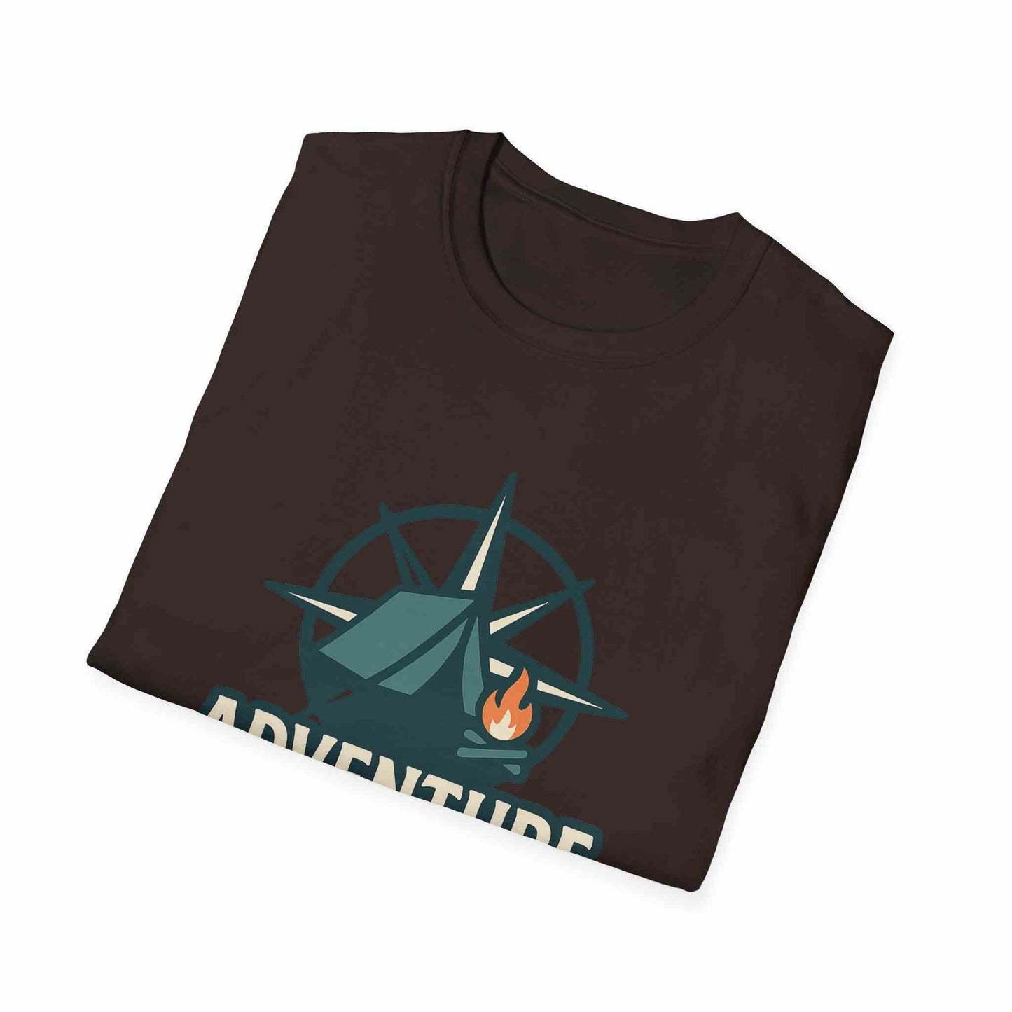 Adventure Awaits Unisex Softstyle T-Shirt, Camping Shirt, Hiking Tee, Outdoor Enthusiast Gift, Adventure Lover Apparel, Travel T-Shirt