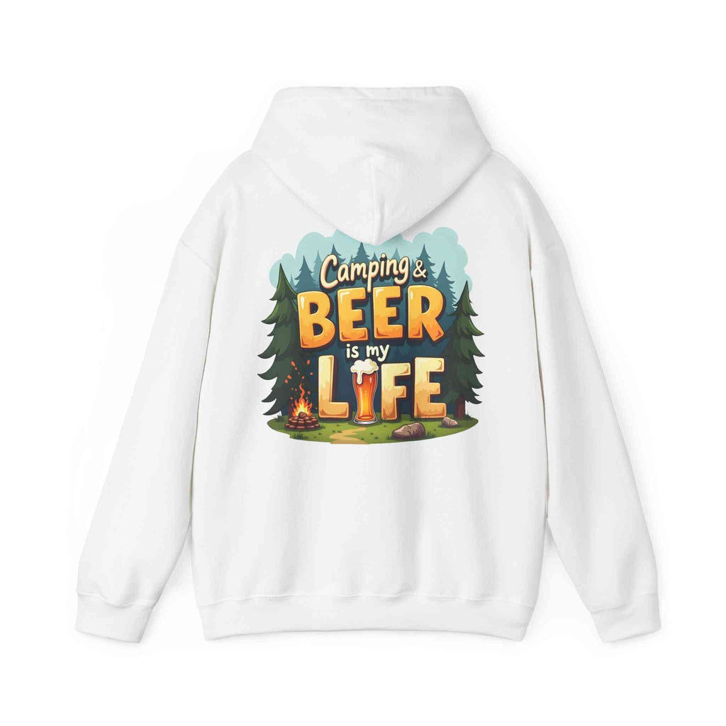 Beer Life Camping Hoodie, Unisex Heavy Blend Sweatshirt, Outdoor Wear, Gift for Campers, Festival Attire, Unique Beer Lover Gift