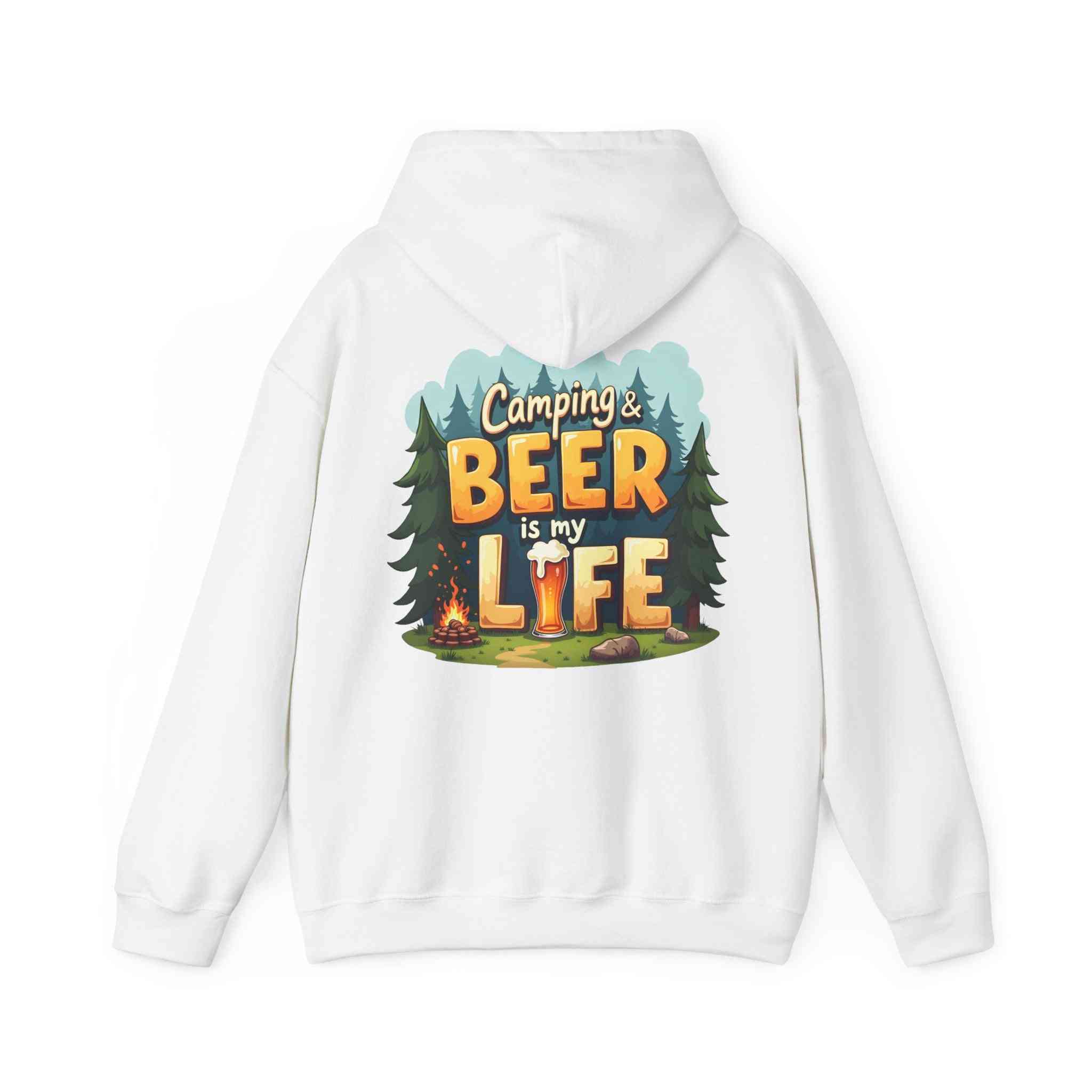 Beer Life Camping Hoodie, Unisex Heavy Blend Sweatshirt, Outdoor Wear, Gift for Campers, Festival Attire, Unique Beer Lover Gift