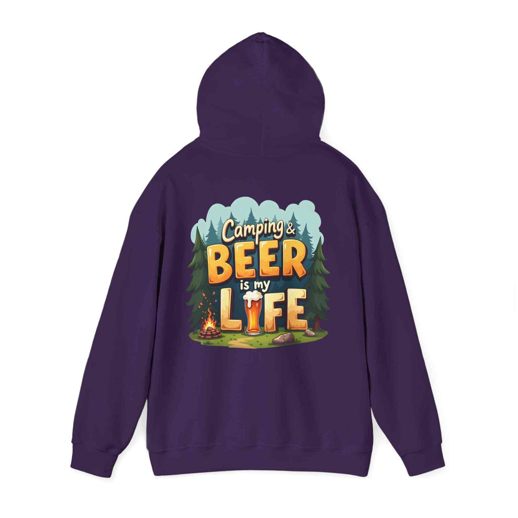 Beer Life Camping Hoodie, Unisex Heavy Blend Sweatshirt, Outdoor Wear, Gift for Campers, Festival Attire, Unique Beer Lover Gift