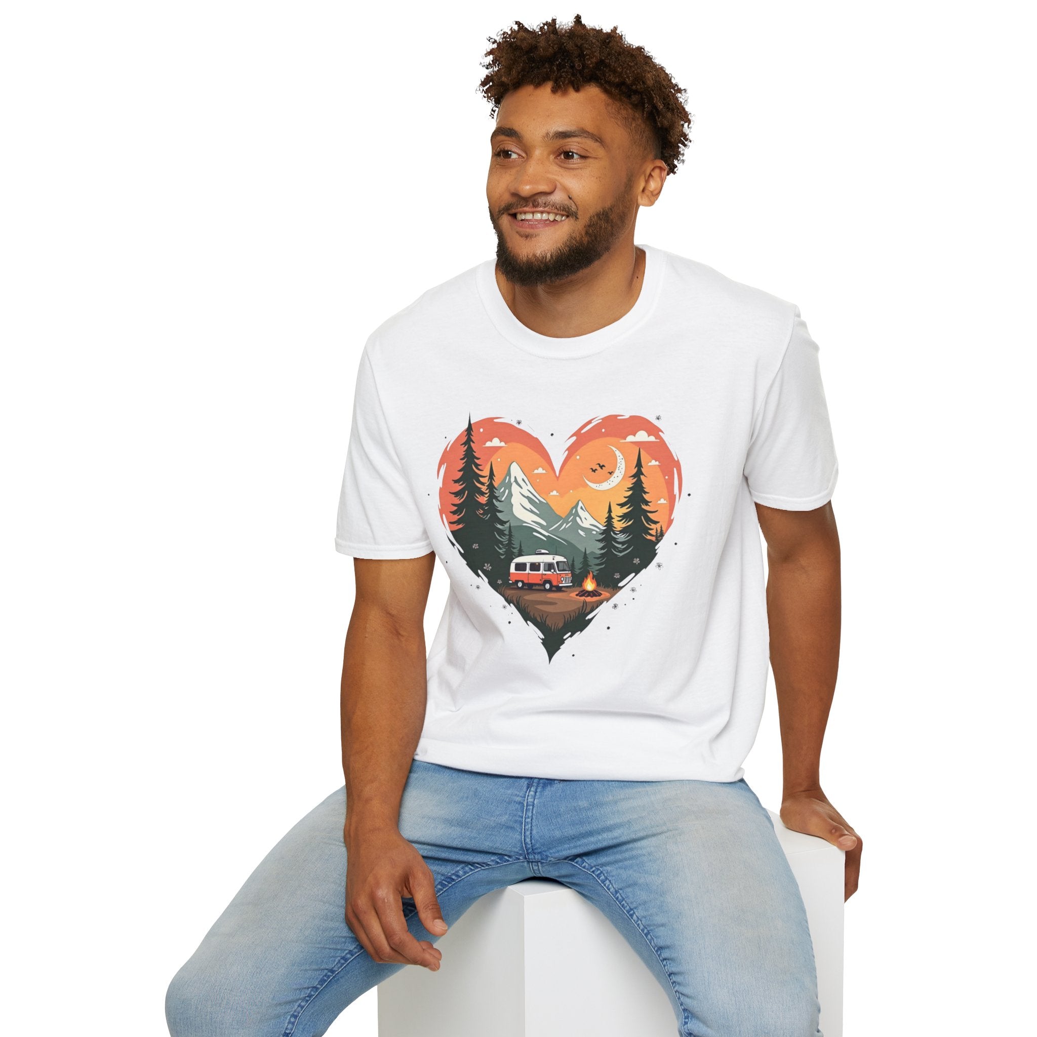 Heart Adventure Unisex T-Shirt - Nature Lovers Gift, Boho Style Tee, Camping Shirt, Travel Enthusiast Apparel, Summer Outdoor Wear