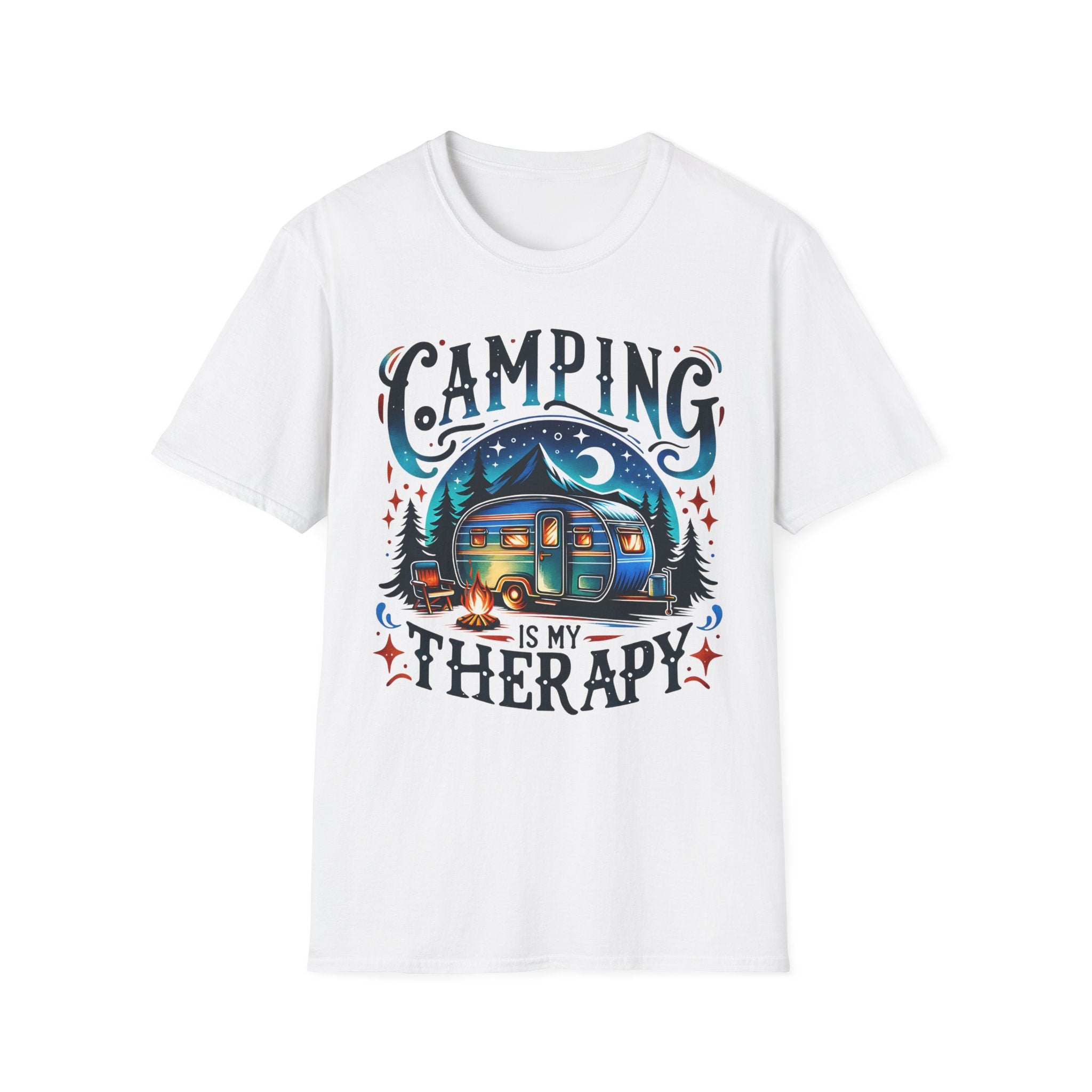 Camping Therapy Unisex T-Shirt - Perfect Gift for Outdoor Enthusiasts, Nature Lovers, Camping Adventures, Hiking Trip, Summer Vibes