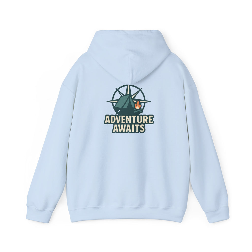 Adventure Awaits Unisex Hoodie - Cozy Outdoor Sweatshirt, Camping Apparel, Gift for Adventure Lovers, Travel Hoodie, Casual Wear