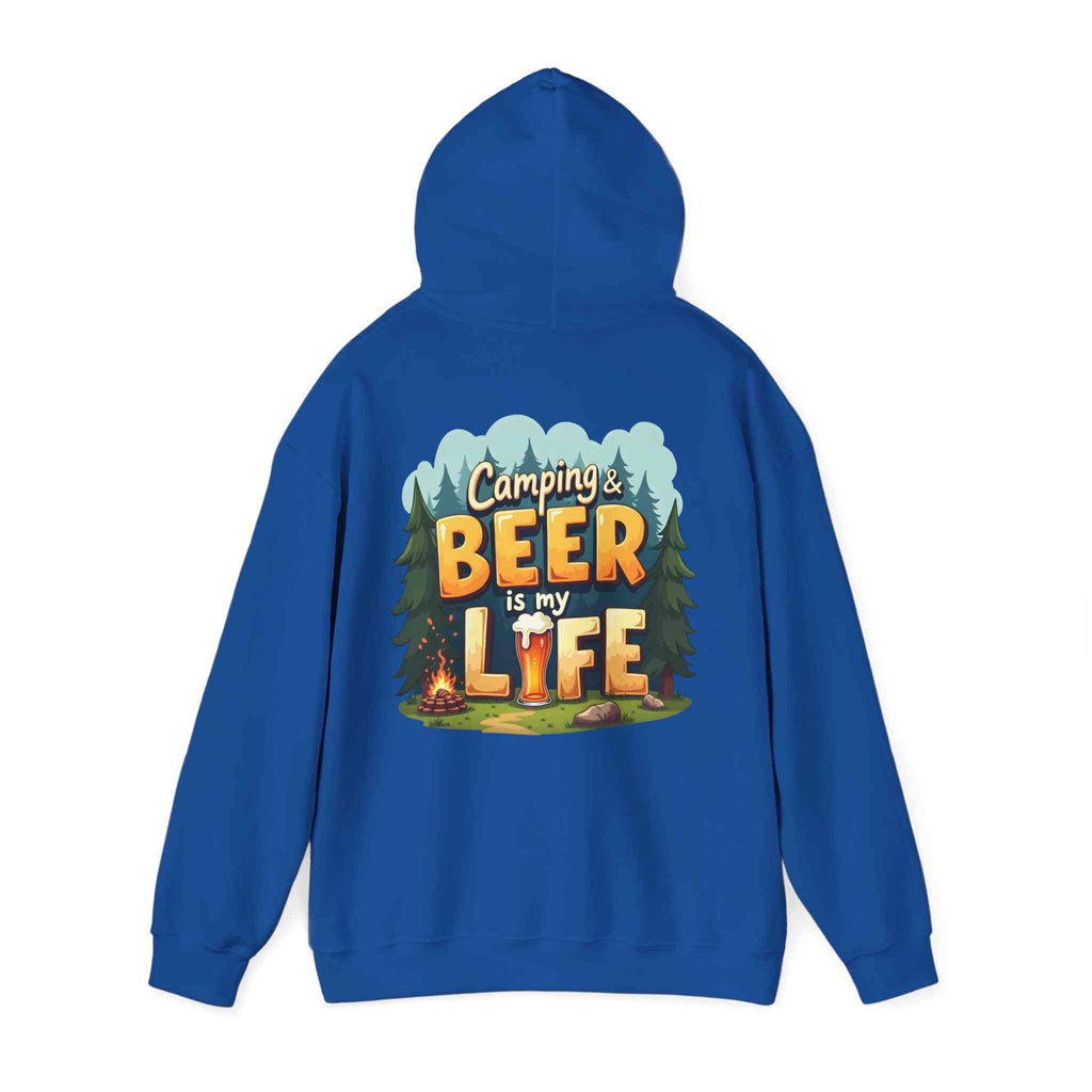 Beer Life Camping Hoodie, Unisex Heavy Blend Sweatshirt, Outdoor Wear, Gift for Campers, Festival Attire, Unique Beer Lover Gift