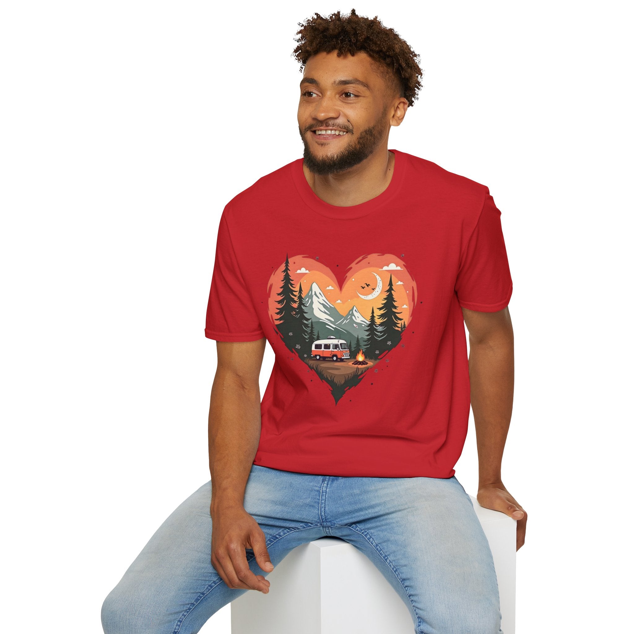 Heart Adventure Unisex T-Shirt - Nature Lovers Gift, Boho Style Tee, Camping Shirt, Travel Enthusiast Apparel, Summer Outdoor Wear