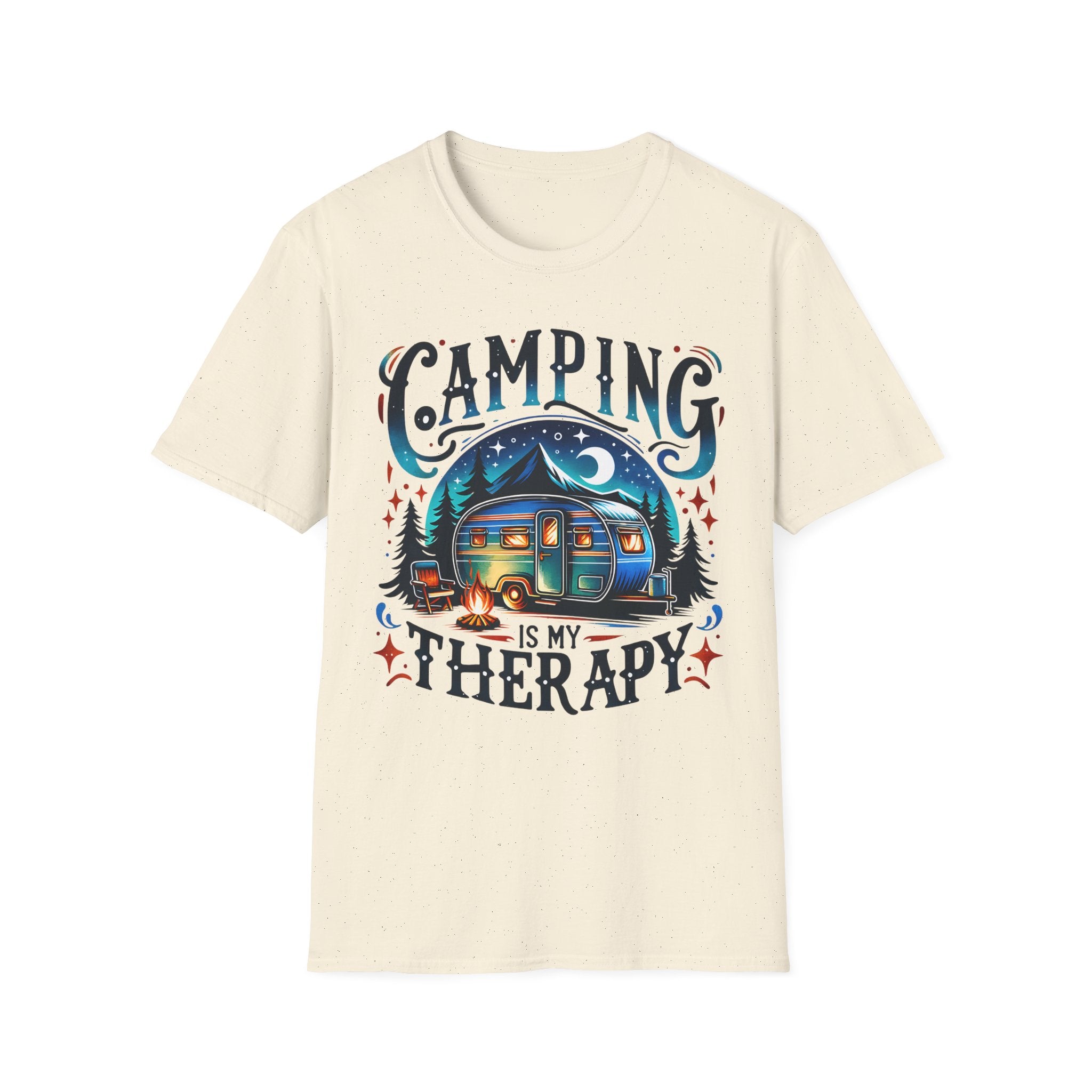 Camping Therapy Unisex T-Shirt - Perfect Gift for Outdoor Enthusiasts, Nature Lovers, Camping Adventures, Hiking Trip, Summer Vibes