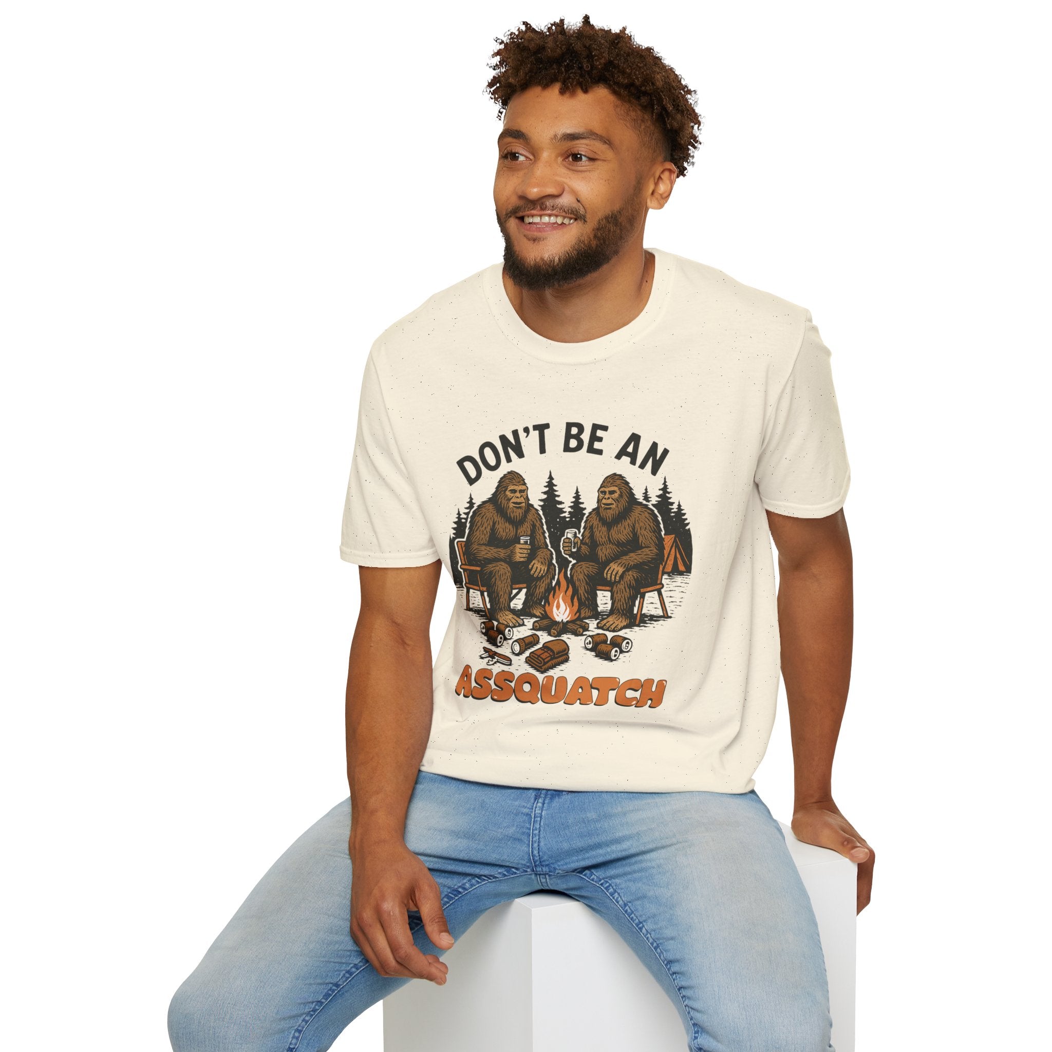 Funny Sasquatch Camping T-Shirt, Unisex Outdoors Tee for Nature Lovers, Wildlife Humor Shirt, Great Gift for Friends, Camping Essentials