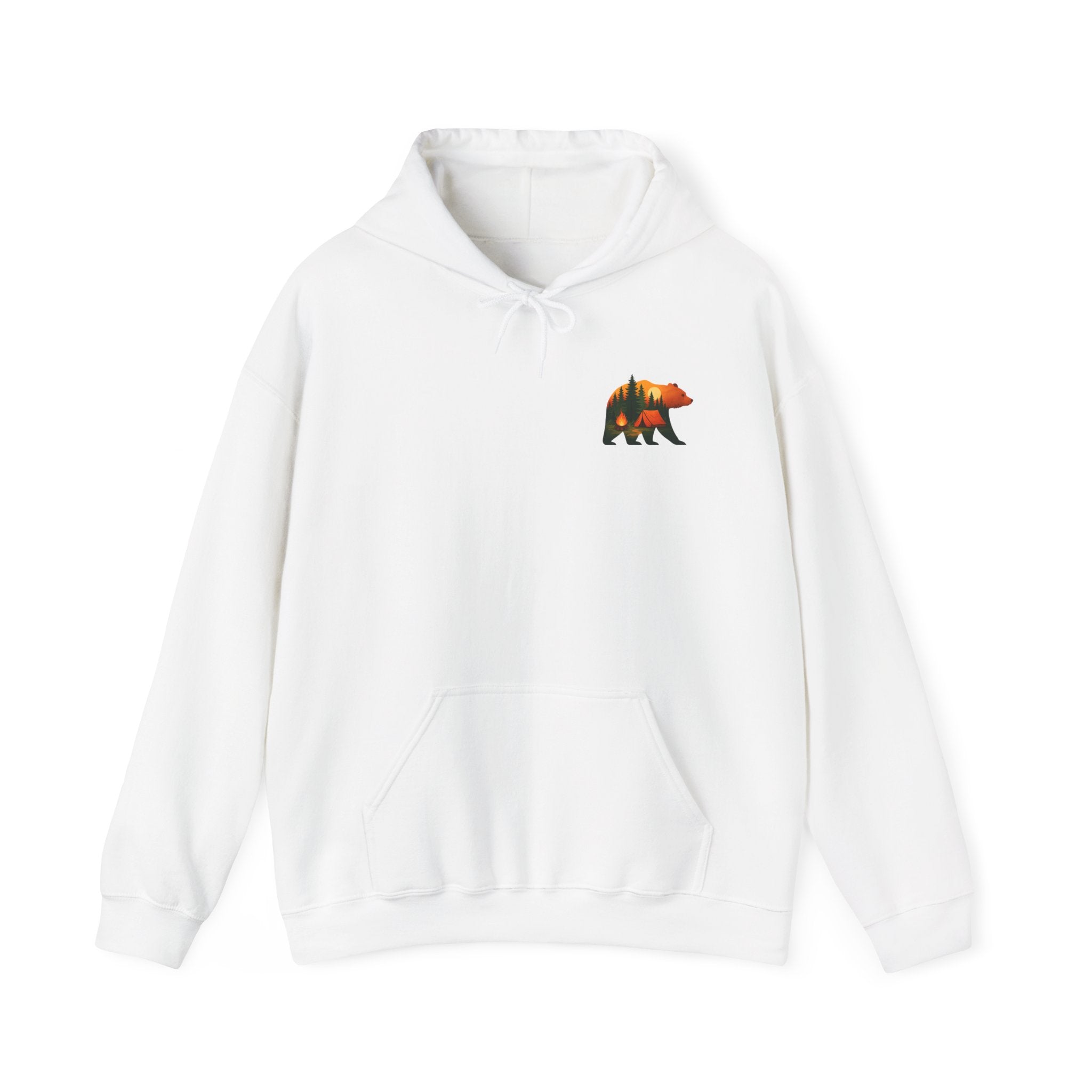 Nature-Inspired Bear Hoodie, Camping Gift, Cozy Sweatshirt for Outdoors Lovers, Adventure Apparel, Unisex Hooded Top