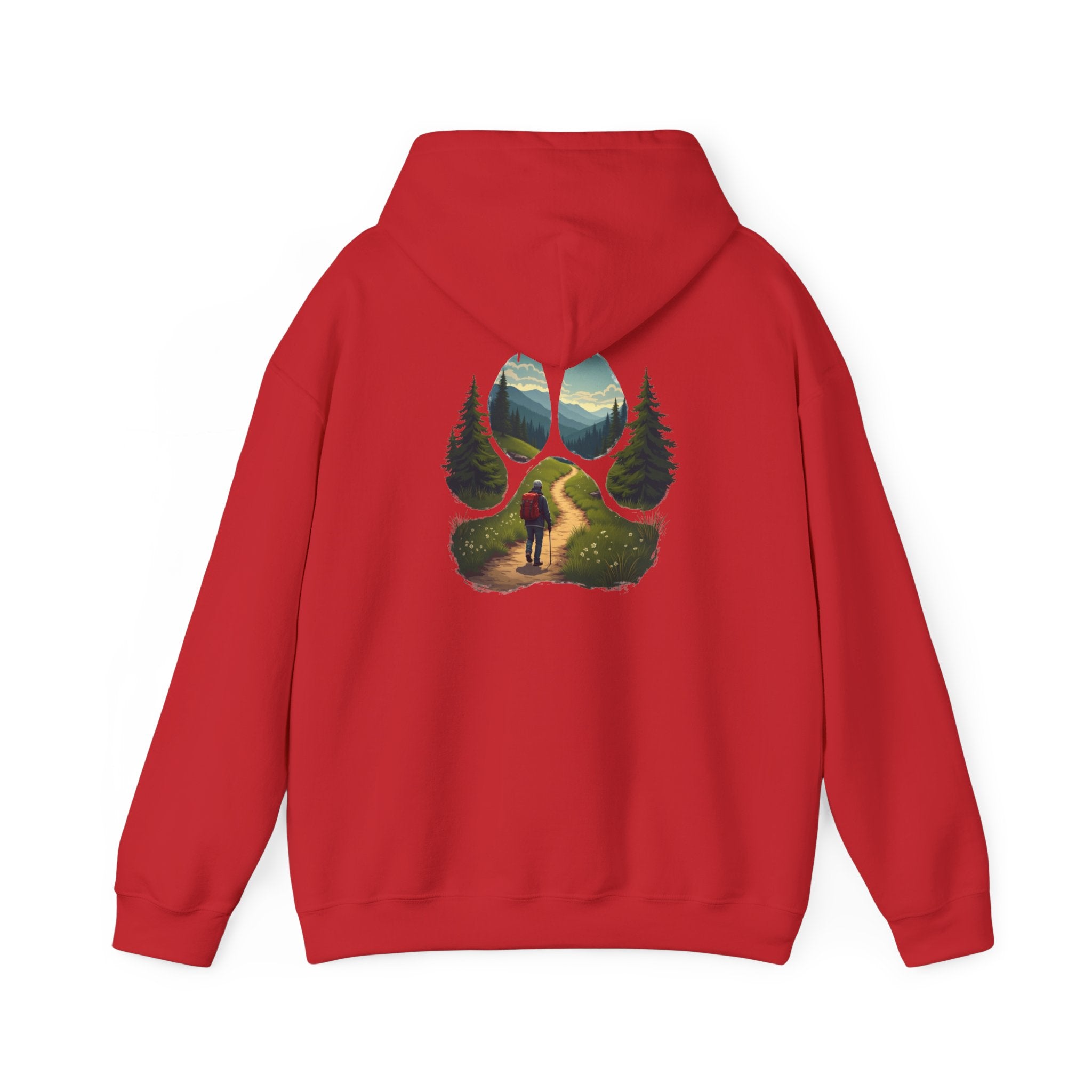 Nature-Inspired Animal Paw Print Hoodie - Cozy Sweatshirt for Outdoor Lovers, Gifts for Hikers, Camping, Animal Lovers, Unisex Apparel