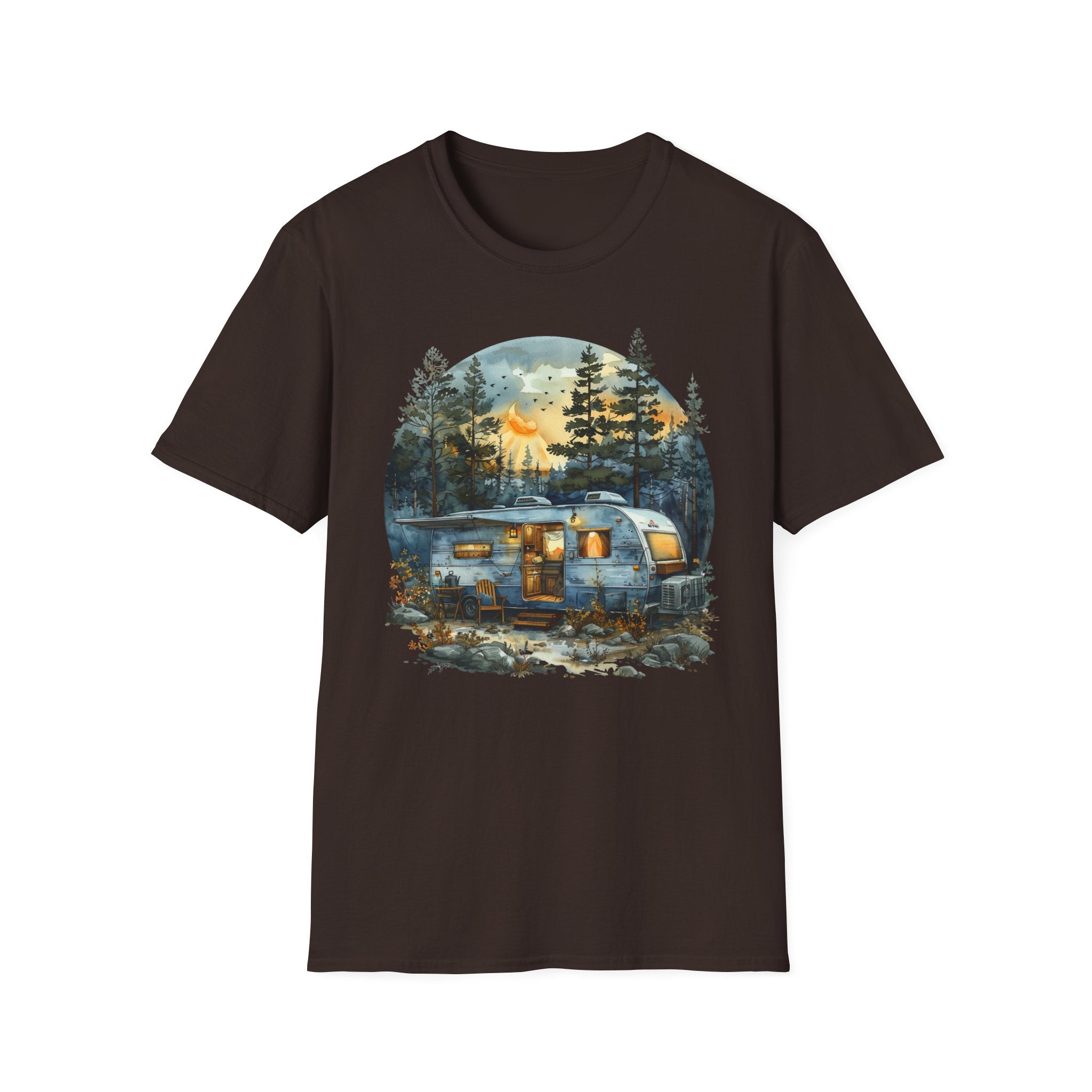 Cozy Camper Unisex Softstyle T-Shirt | Adventure Tee, Nature Lover Gift, Camping Outfit, Summer Vibes, Travel Shirt