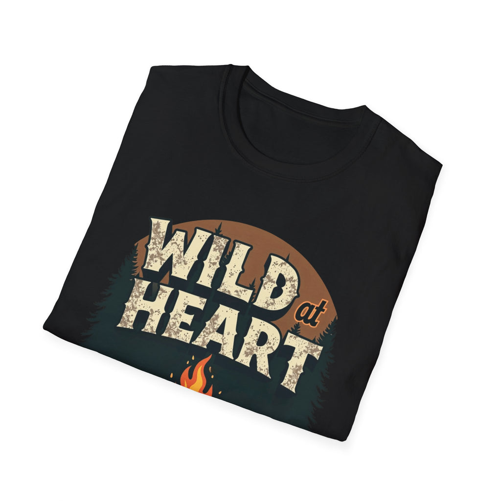 Wild at Heart Camping T-Shirt, Adventure Shirt, Nature Lover Tee, Gift for Campers, Unisex Outdoor Fashion