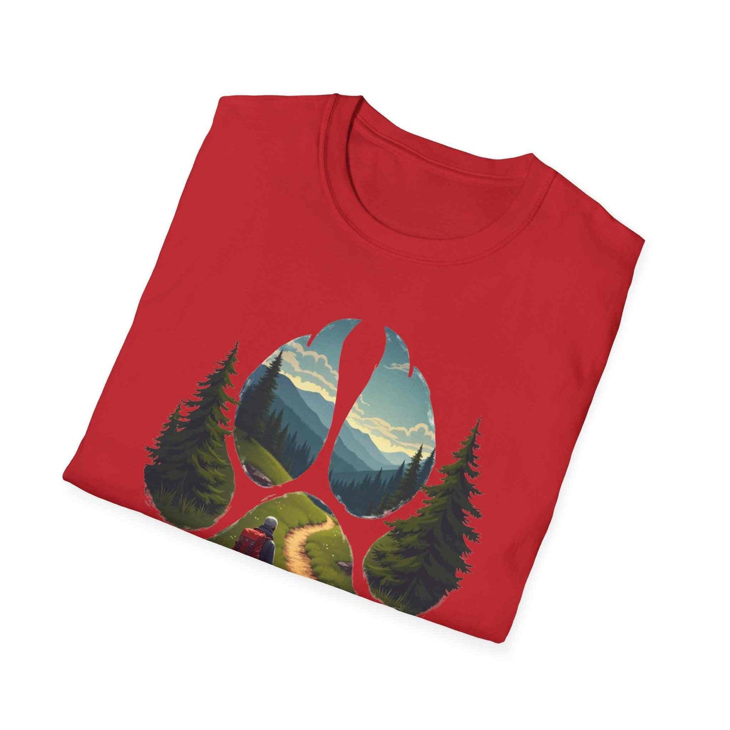 Nature Paw-Inspired Adventure T-Shirt, Hiking Gift, Eco-Friendly Tee, Outdoor Lover Shirt, Nature Lover Apparel, Animal Paw Print Shirt