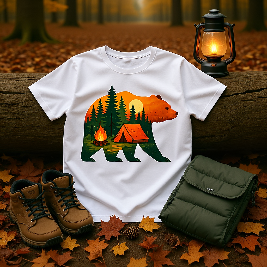 Nature-Inspired Bear Silhouette T-Shirt for Outdoor Lovers | Gift for Campers, Adventure Enthusiasts, Nature Walks, Hiking, [...]