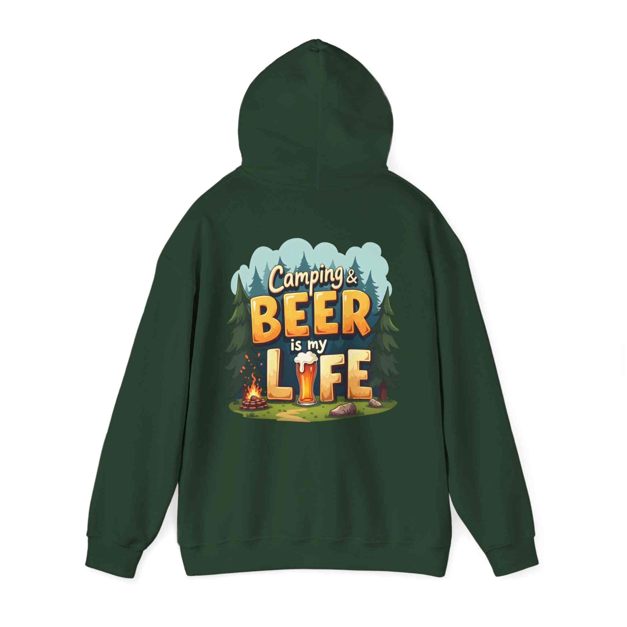 Beer Life Camping Hoodie, Unisex Heavy Blend Sweatshirt, Outdoor Wear, Gift for Campers, Festival Attire, Unique Beer Lover Gift