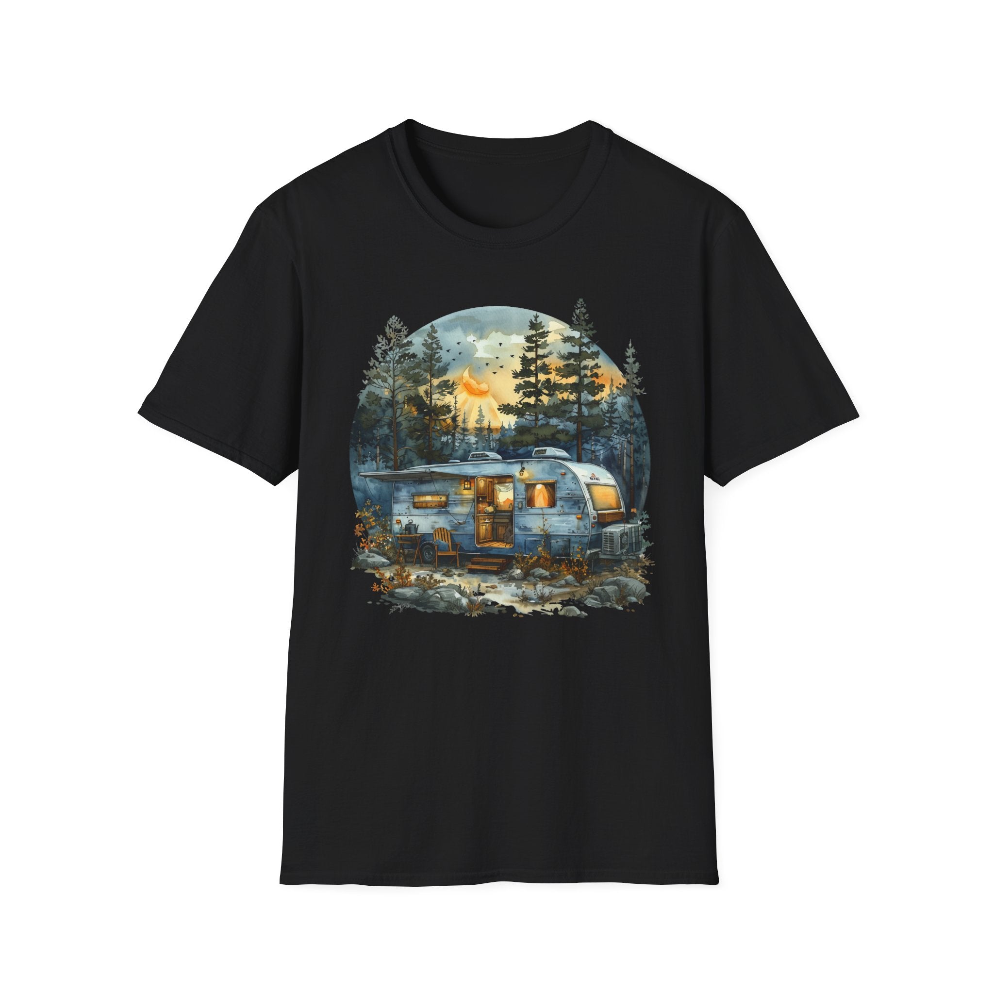 Cozy Camper Unisex Softstyle T-Shirt | Adventure Tee, Nature Lover Gift, Camping Outfit, Summer Vibes, Travel Shirt