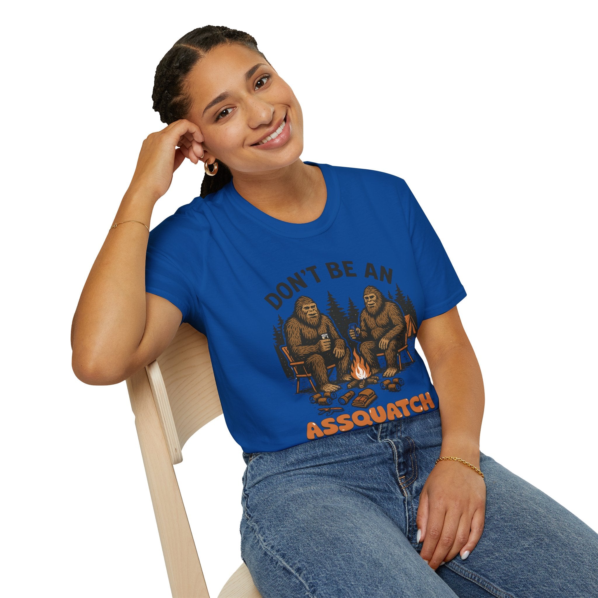Funny Sasquatch Camping T-Shirt, Unisex Outdoors Tee for Nature Lovers, Wildlife Humor Shirt, Great Gift for Friends, Camping Essentials