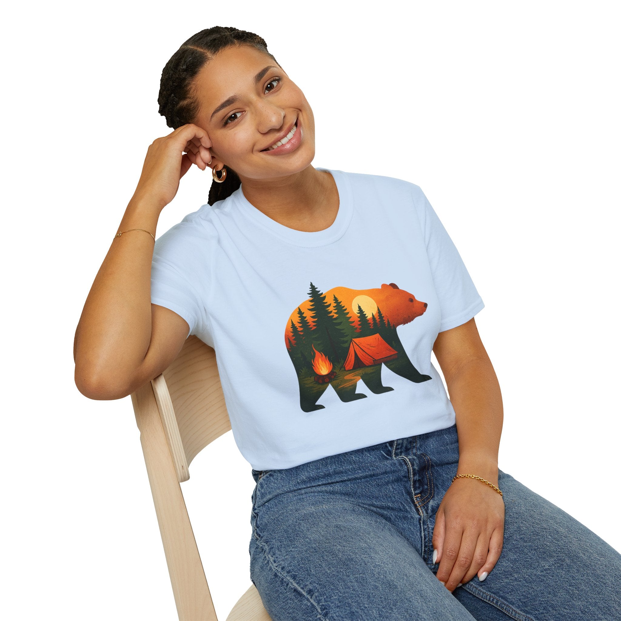 Nature-Inspired Bear Silhouette T-Shirt for Outdoor Lovers | Gift for Campers, Adventure Enthusiasts, Nature Walks, Hiking, [...]