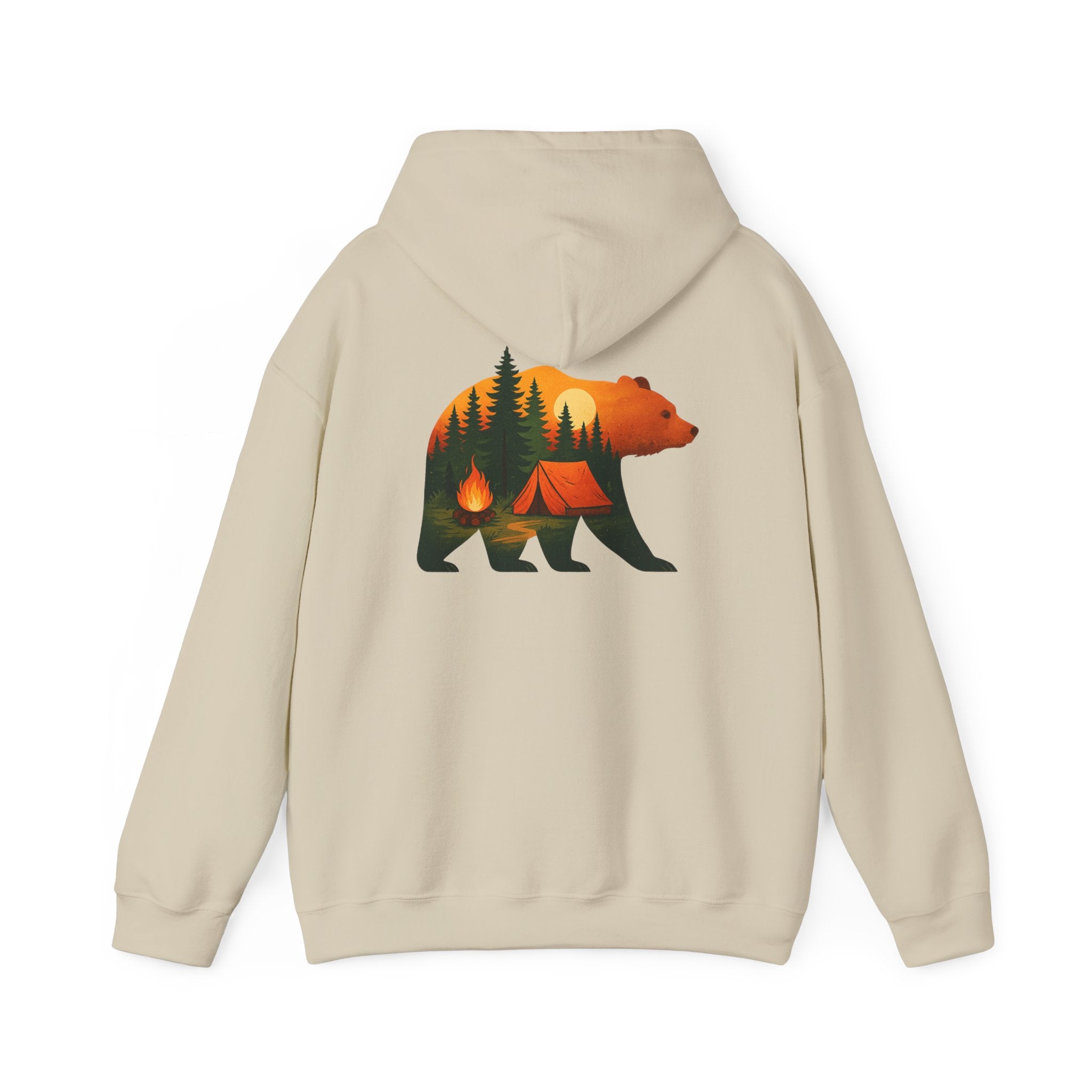 Nature-Inspired Bear Hoodie, Camping Gift, Cozy Sweatshirt for Outdoors Lovers, Adventure Apparel, Unisex Hooded Top