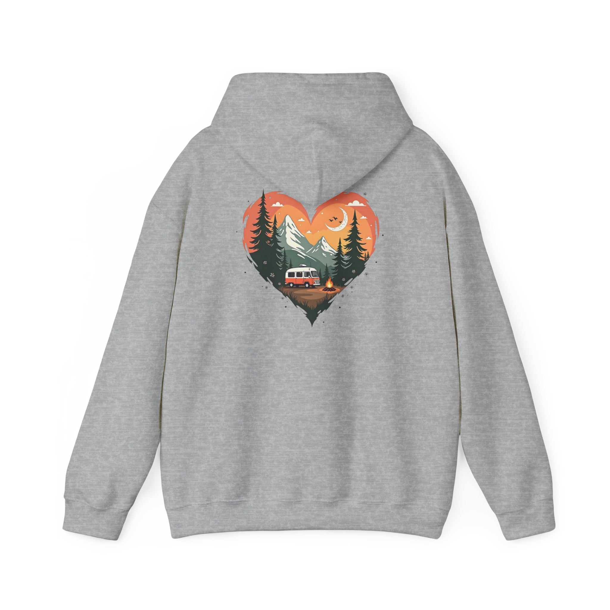 Nature Lover's Heart Hoodie, Cozy Outdoor Sweatshirt, Gift for Adventurers, Camping Apparel, Fall Fashion, Unisex Hooded Sweatshirt