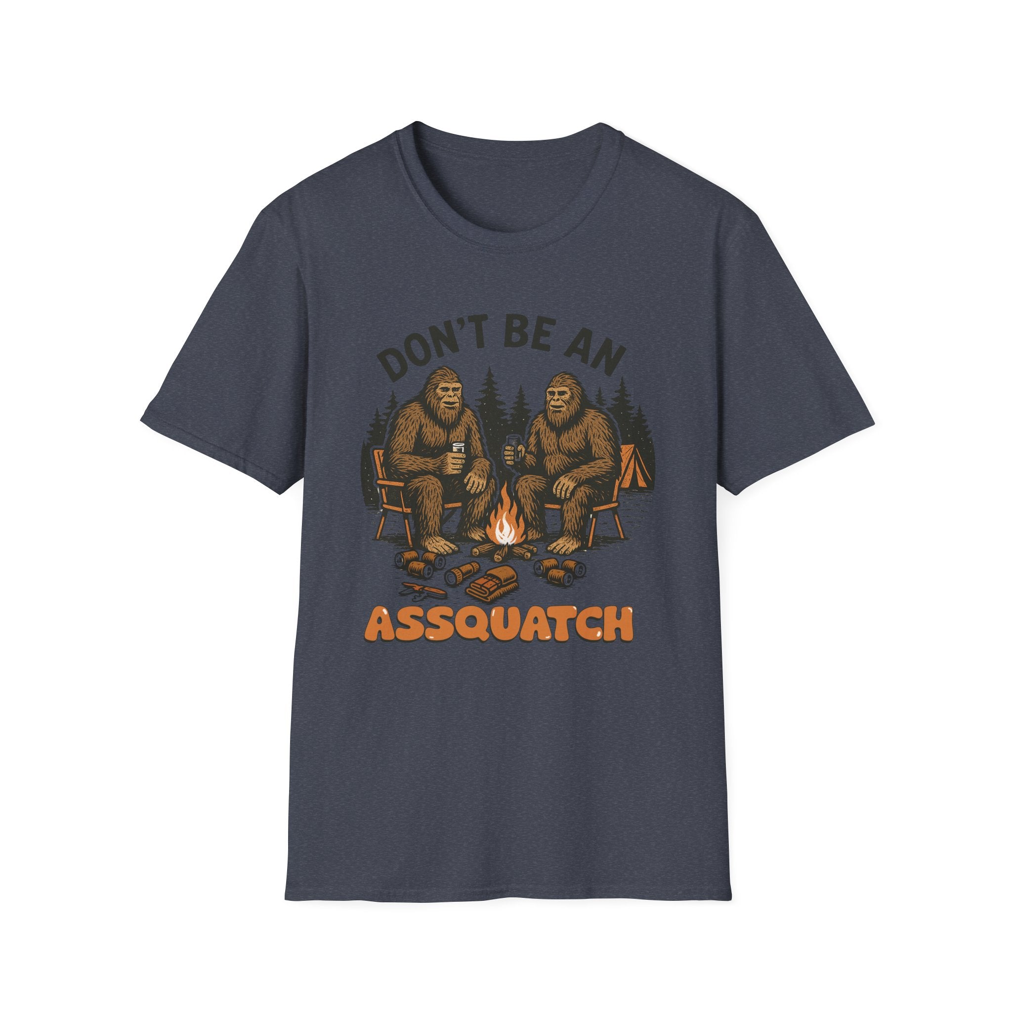 Funny Sasquatch Camping T-Shirt, Unisex Outdoors Tee for Nature Lovers, Wildlife Humor Shirt, Great Gift for Friends, Camping Essentials